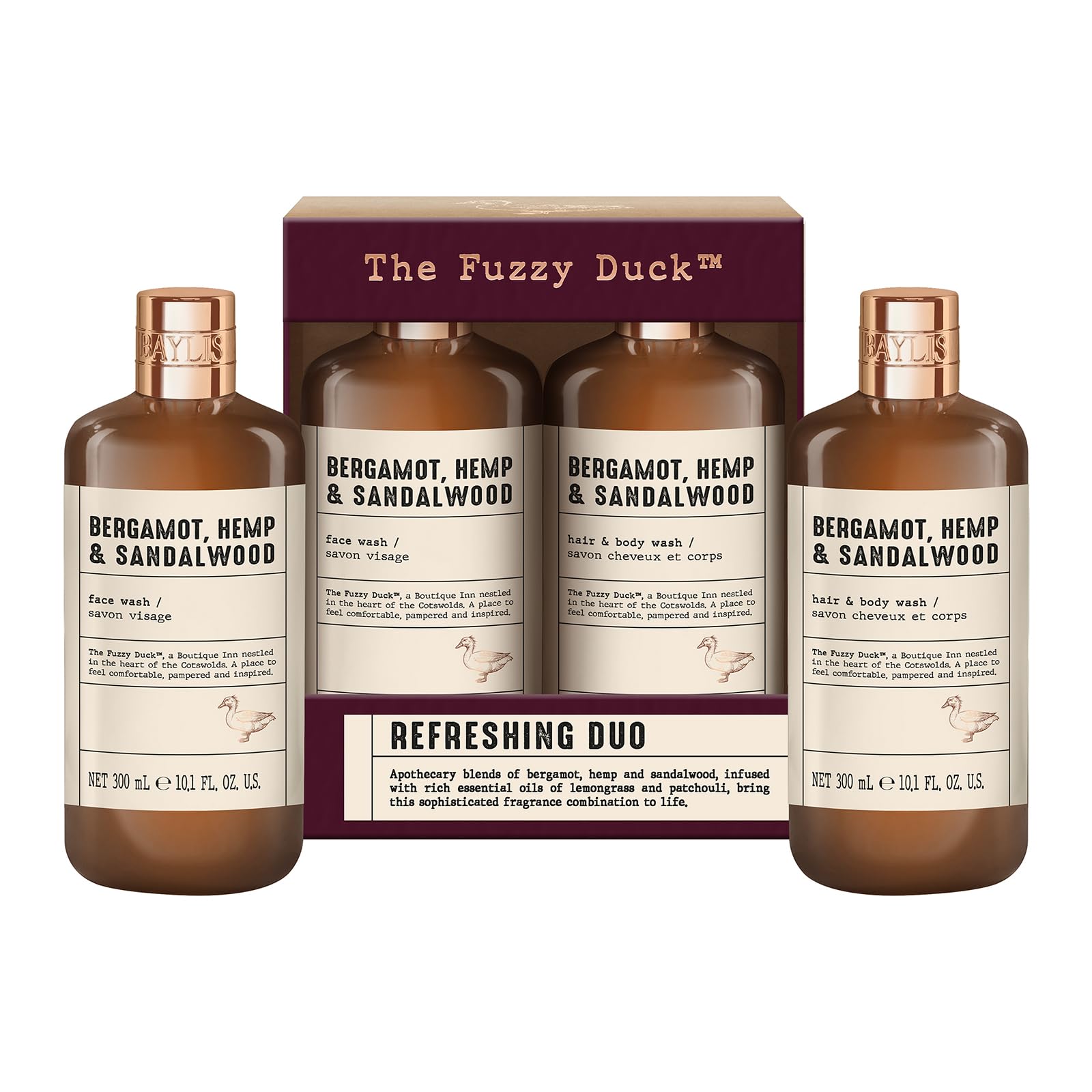 Baylis & Harding The Fuzzy Duck Bergamot, Hemp & Sandalwood Men's Refreshing Duo Gift Set