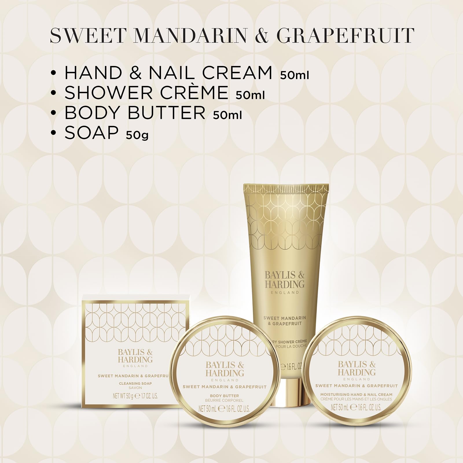 Baylis & Harding Sweet Mandarin & Grapefruit Luxury Pamper Tin Gift Set 3