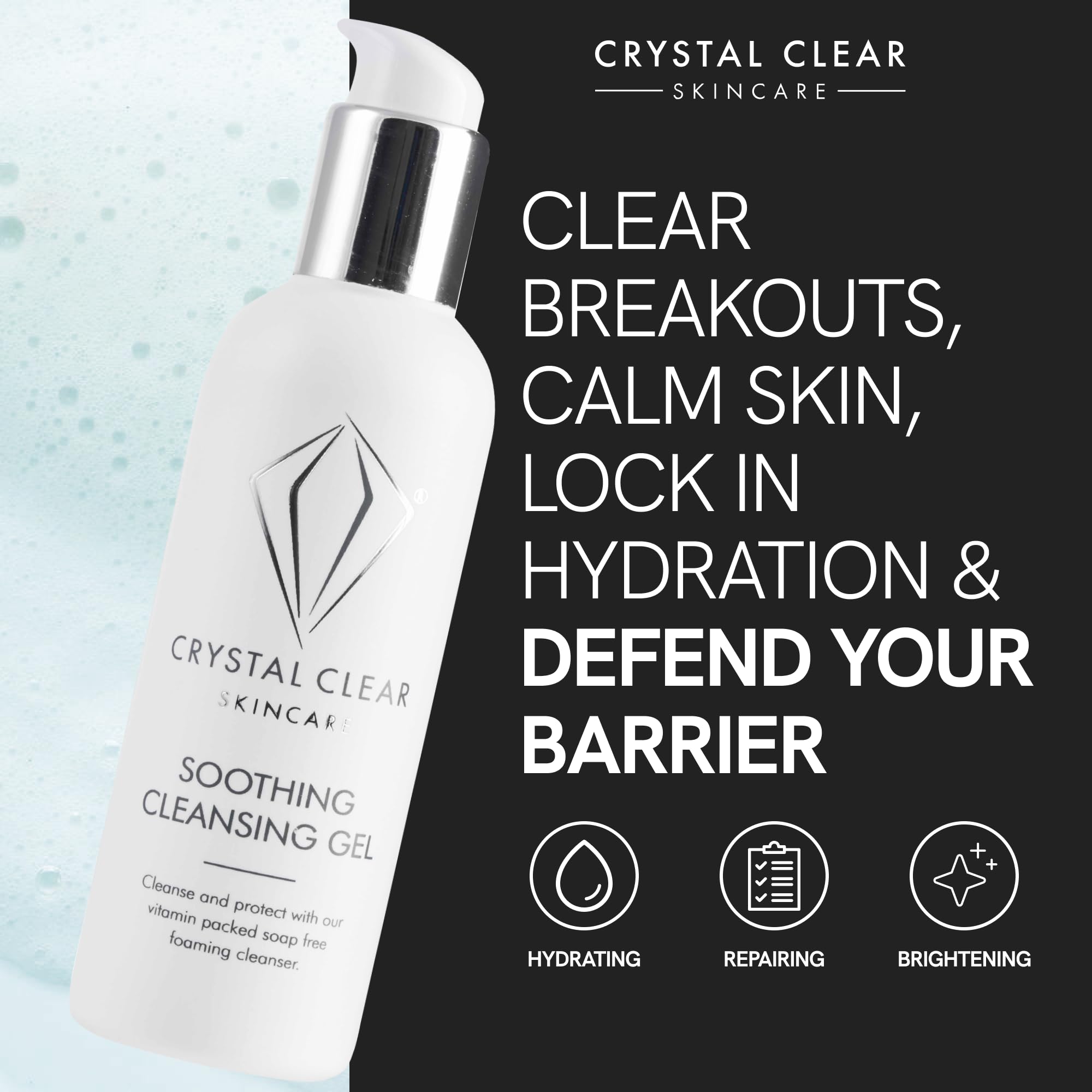 Crystal Clear Skincare Soothing Cleansing Gel for All Skin Types 200 ml