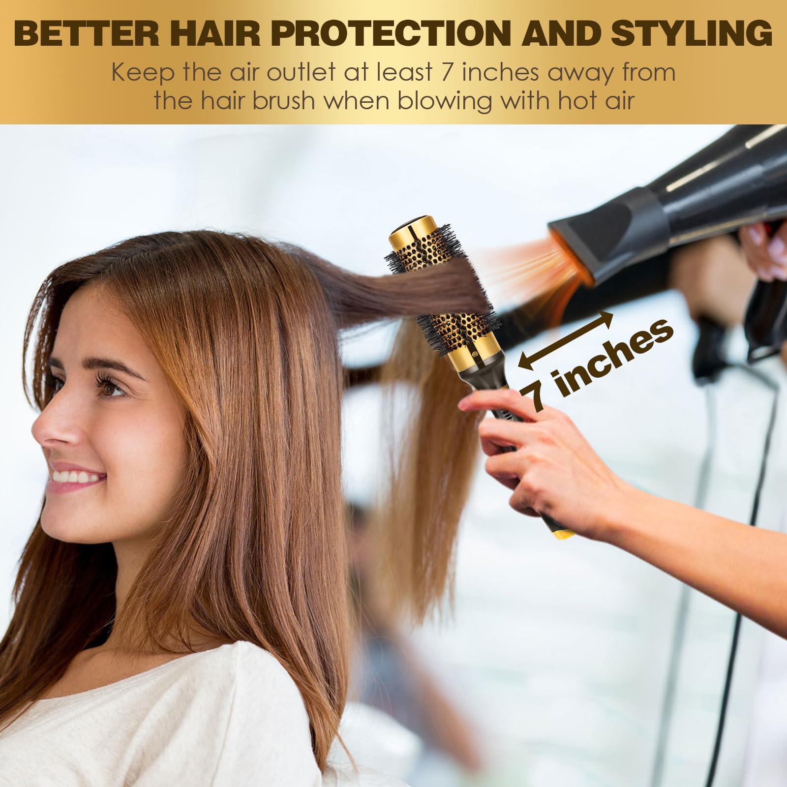 SHINLEA 33MM Aluminium Round Hair Brush for Blow Drying, Volumizing, and Curling 7