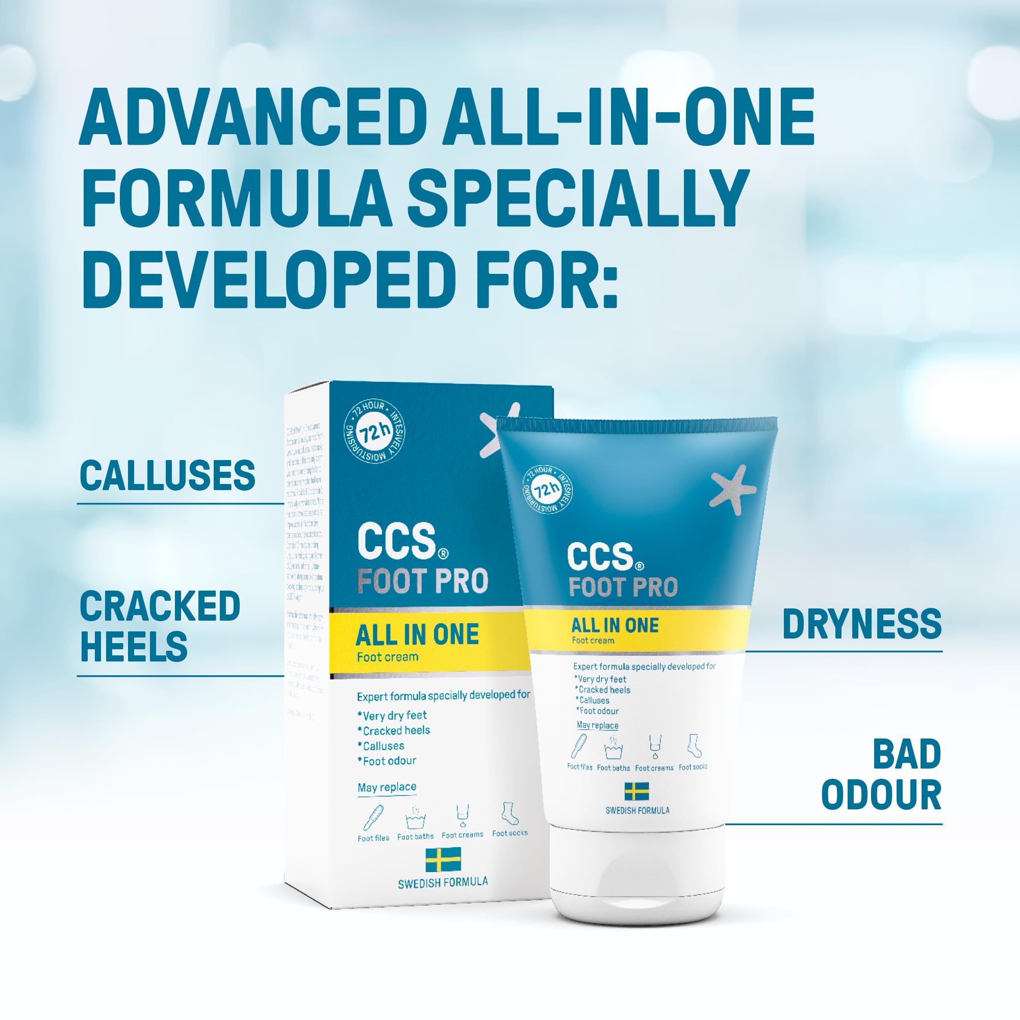 CCS All-in-One Fußcreme 100 ml – Fußpflegecreme für rissige Fersen und trockene Haut