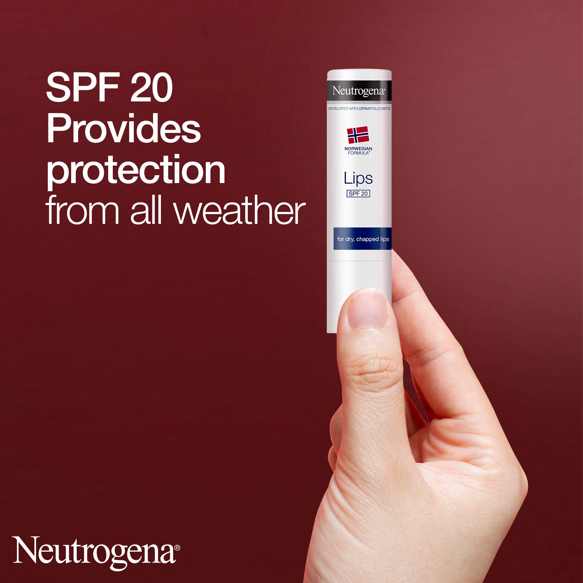 Neutrogena Norwegian Formula Lip Care SPF 20 for Dry, Chapped Lips (4.8g) 4