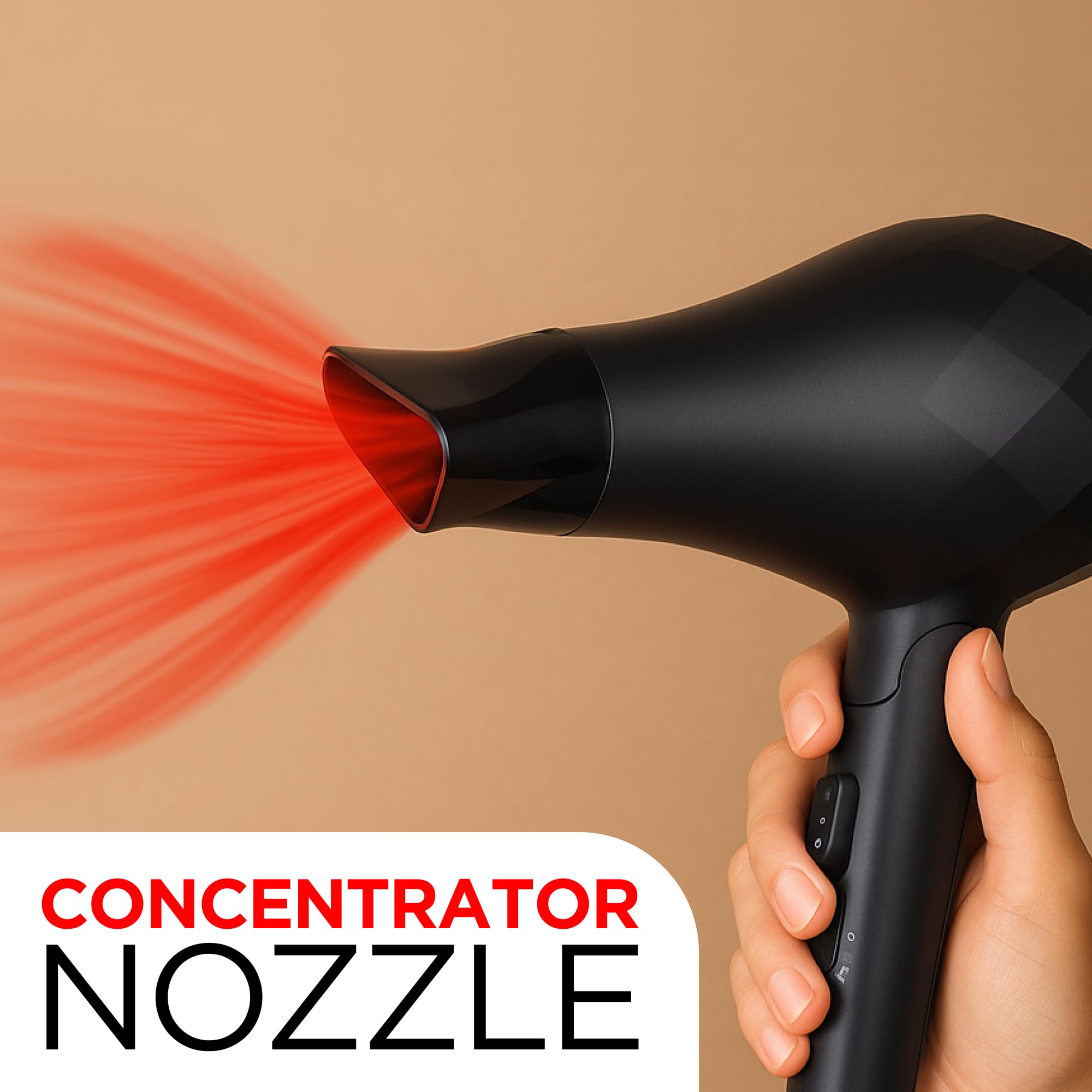 IONOS Reisehaartrockner mit Status Styling Technologie – 1000 W, 2 Geschwindigkeitsstufen, D 6