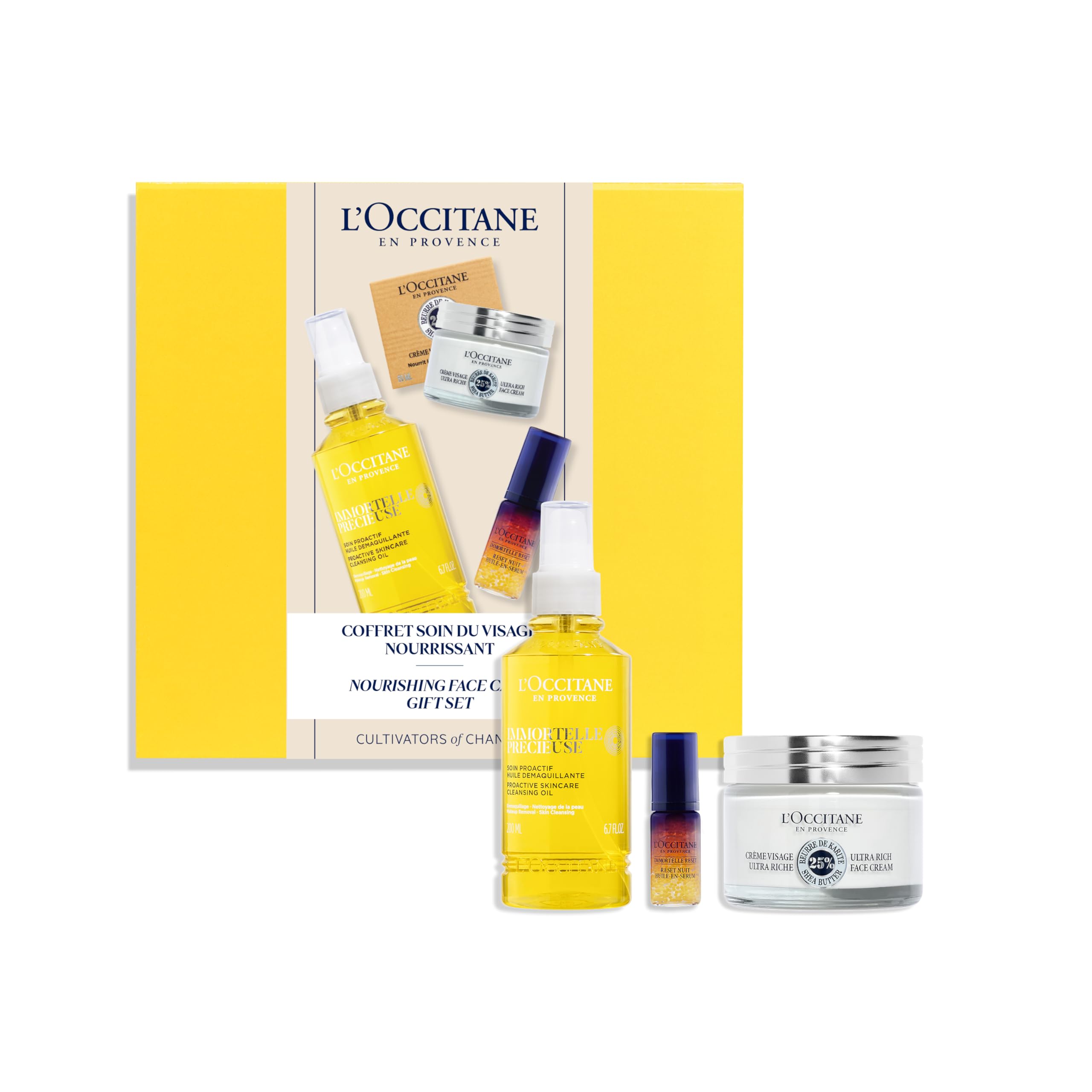L'OCCITANE Immortelle and Shea Skincare Set | Anti-ageing Face Serum & Hydration