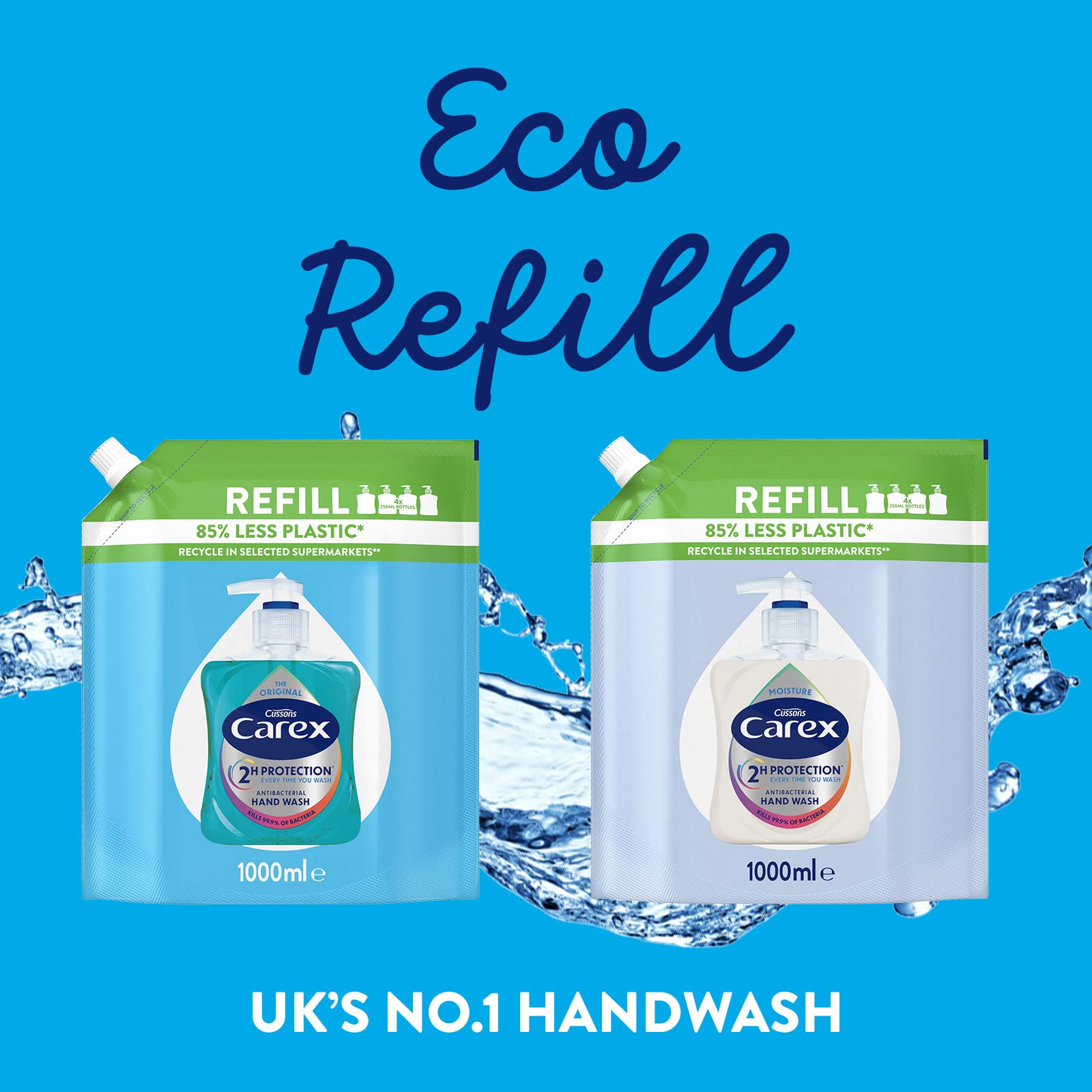 CAREX Original Antibacterial Liquid Hand Wash Refills, 3 x 1 Litre Bulk Pack 5