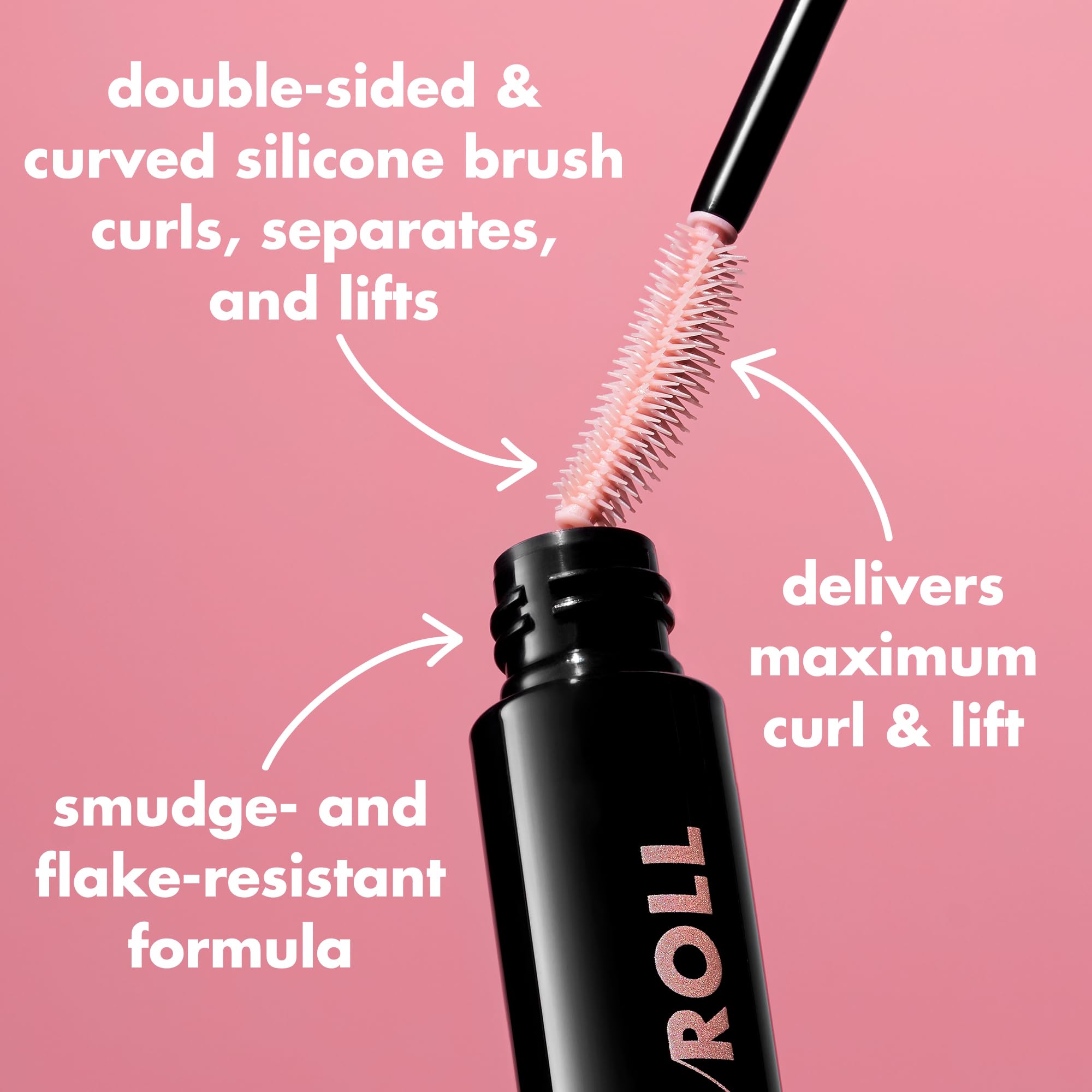 e.l.f. Lash 'N Roll Curling Mascara for Visibly Lifted Lashes, Black 3