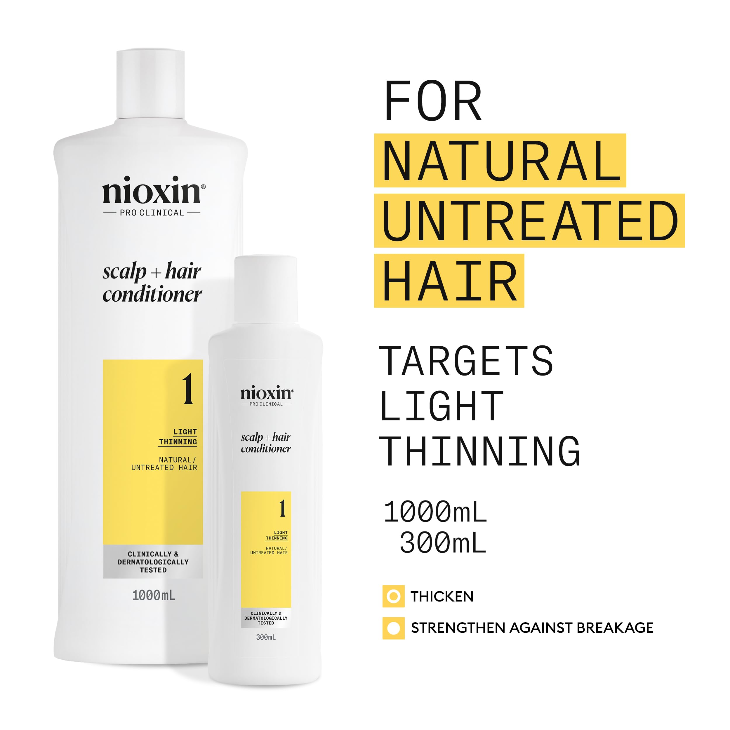 NIOXIN System 1 Hair Thickening Conditioner for Natural Hair with Light Thinning (1L)