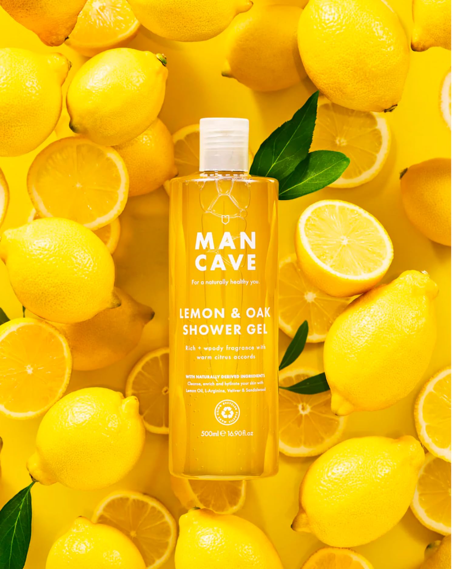 ManCave Lemon and Oak Invigorating Shower Gel for Men, Sulphate & Paraben Free, 500 ml 3