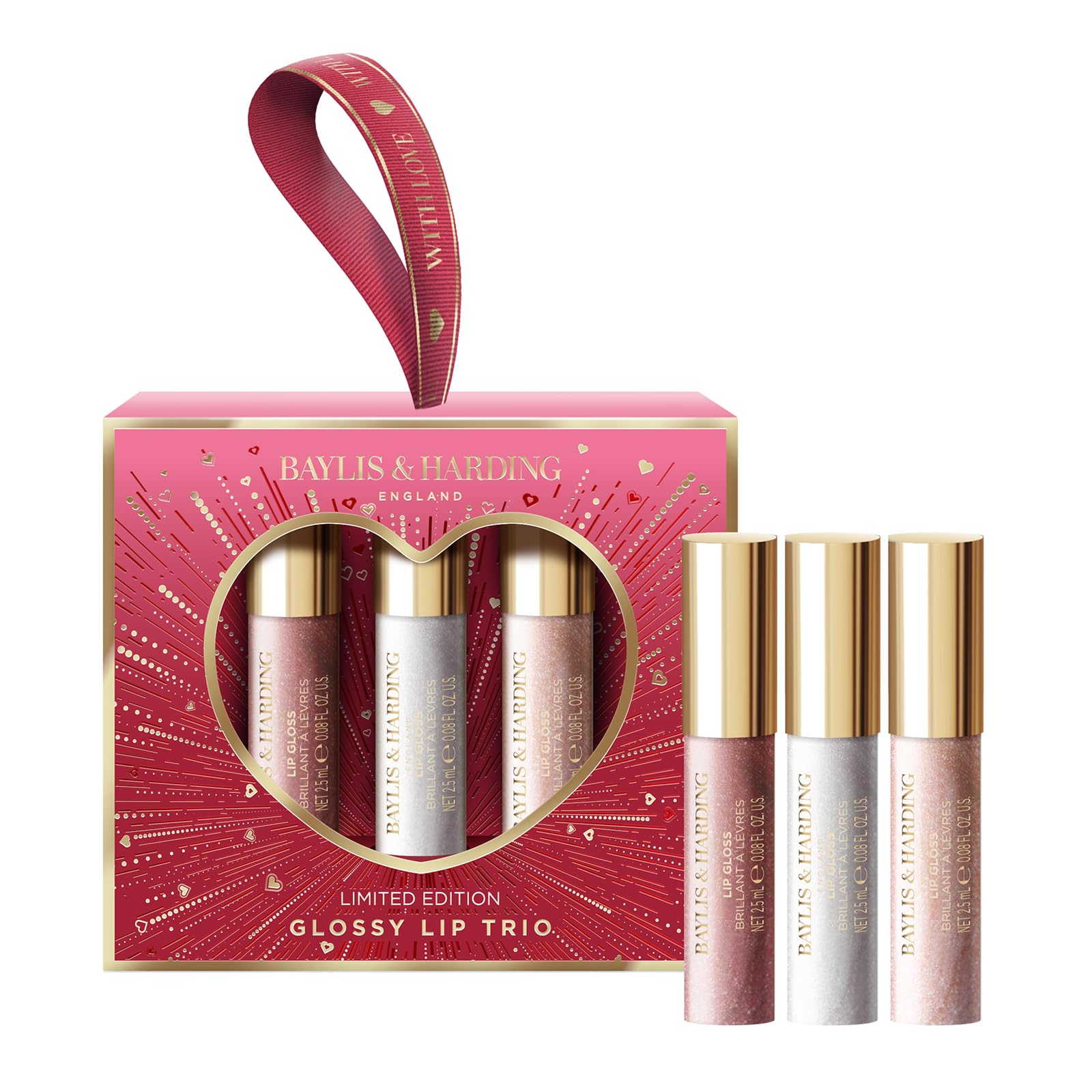 Baylis & Harding Midnight Cherry Glossy Lip Trio Gift Set - Vegan Friendly 1