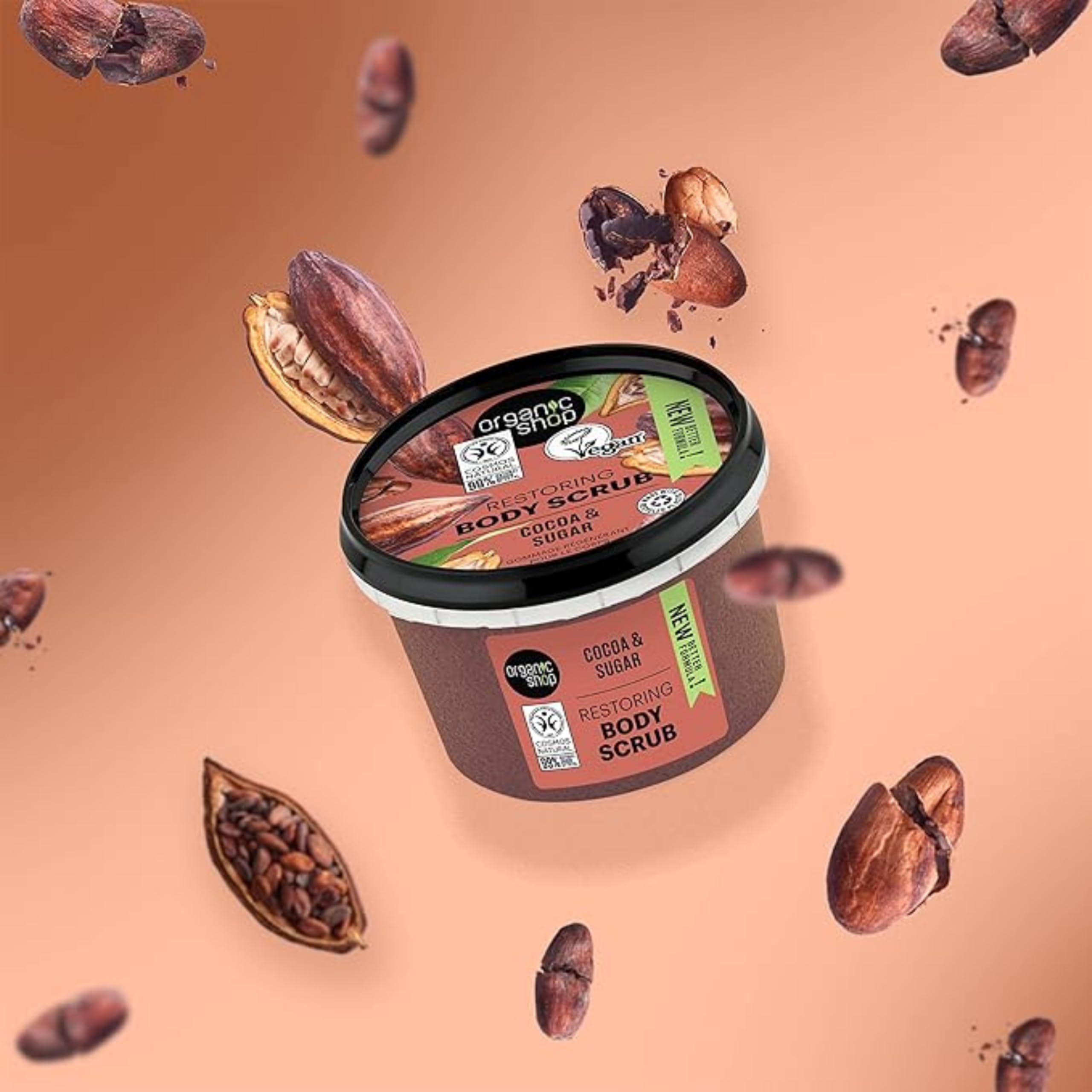 Organic Shop Restoring Cocoa & Sugar Body Scrub for Suppleness and Softness 6
