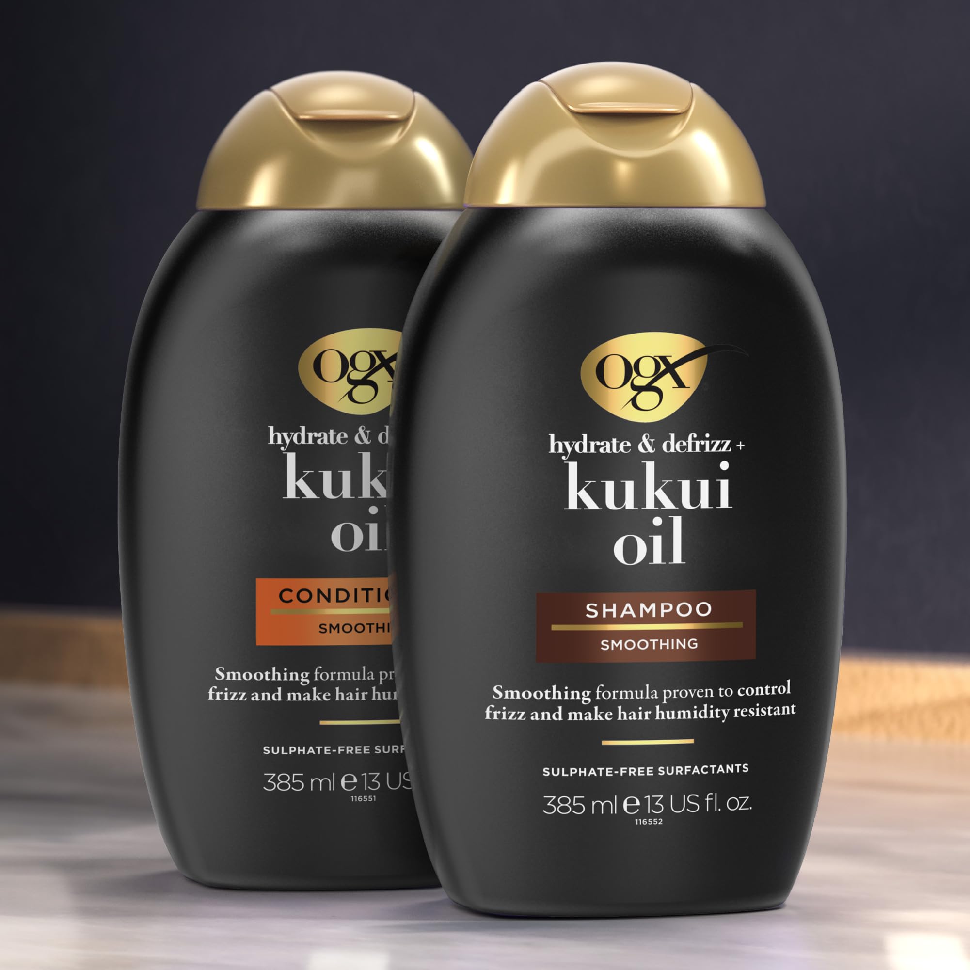 OGX Kukui Oil Shampoo for Frizzy Hair, Humidity Resistant, 385ml 4