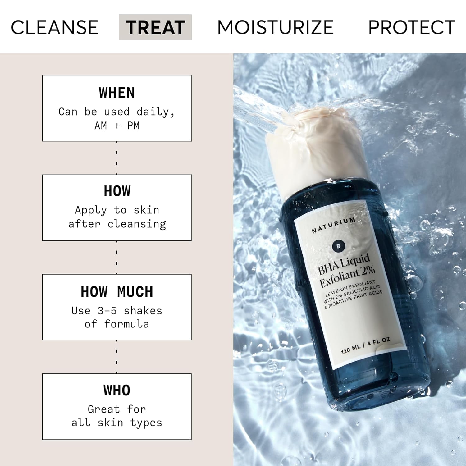 Naturium BHA Liquid Exfoliant 2% Leave-on Pore Exfoliant for Face & Skin 3