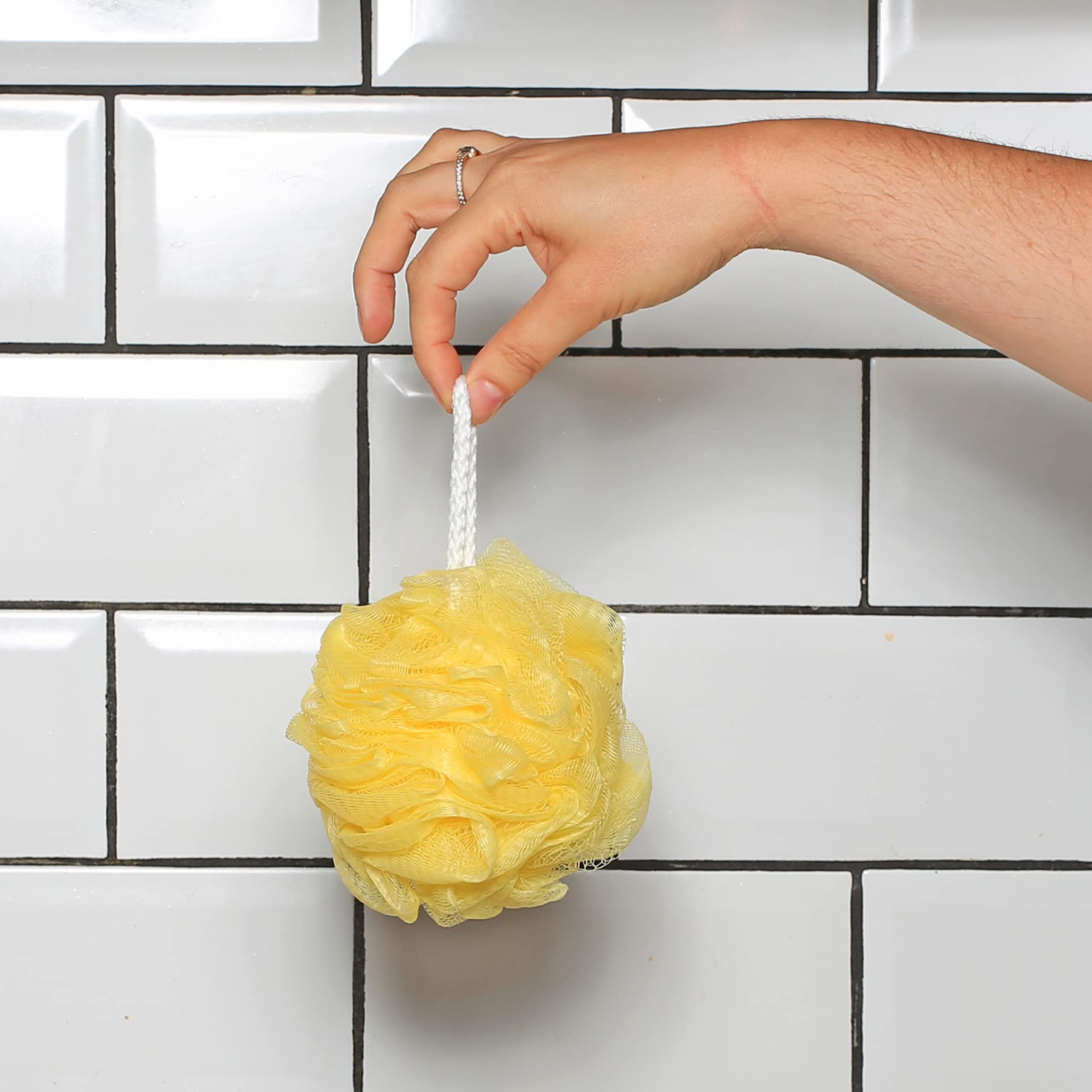 Elysium Spa Pack of 4 Dual-Textured Mesh Exfoliating Bath & Shower Body Puff Sponges 6