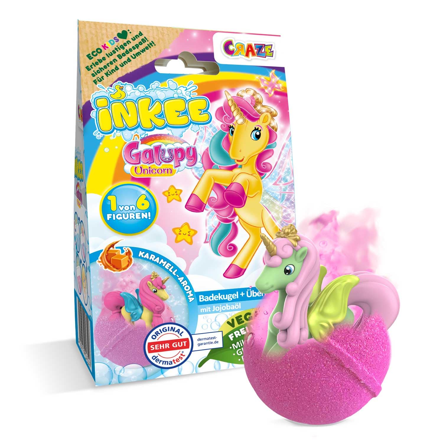 INKEE Galupy Unicorn Surprise Bath Bomb with Collectible 3D Figure