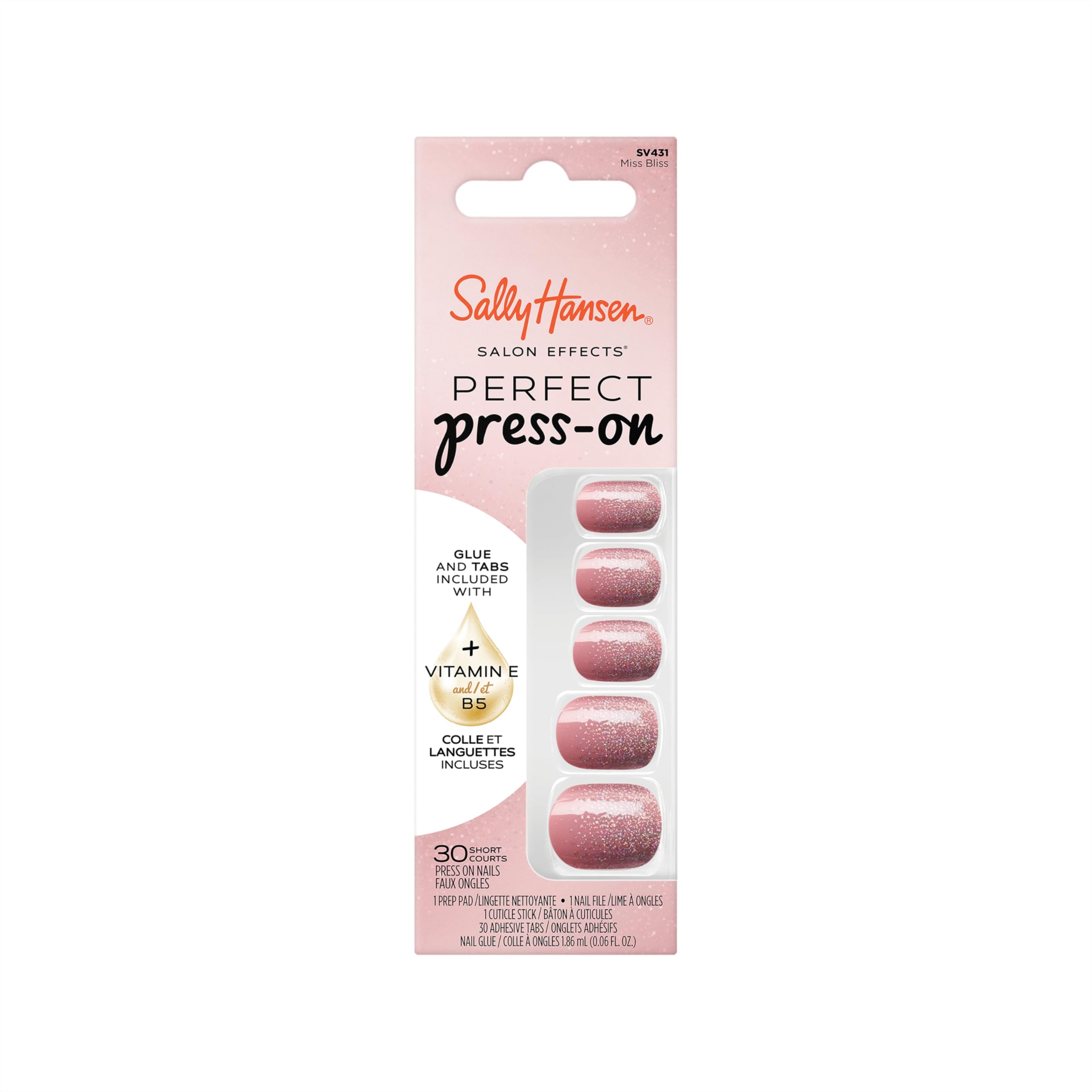 Sally Hansen Salon Effects Perfect Press-On Nails - Miss Bliss for Salon-Quality Manicures