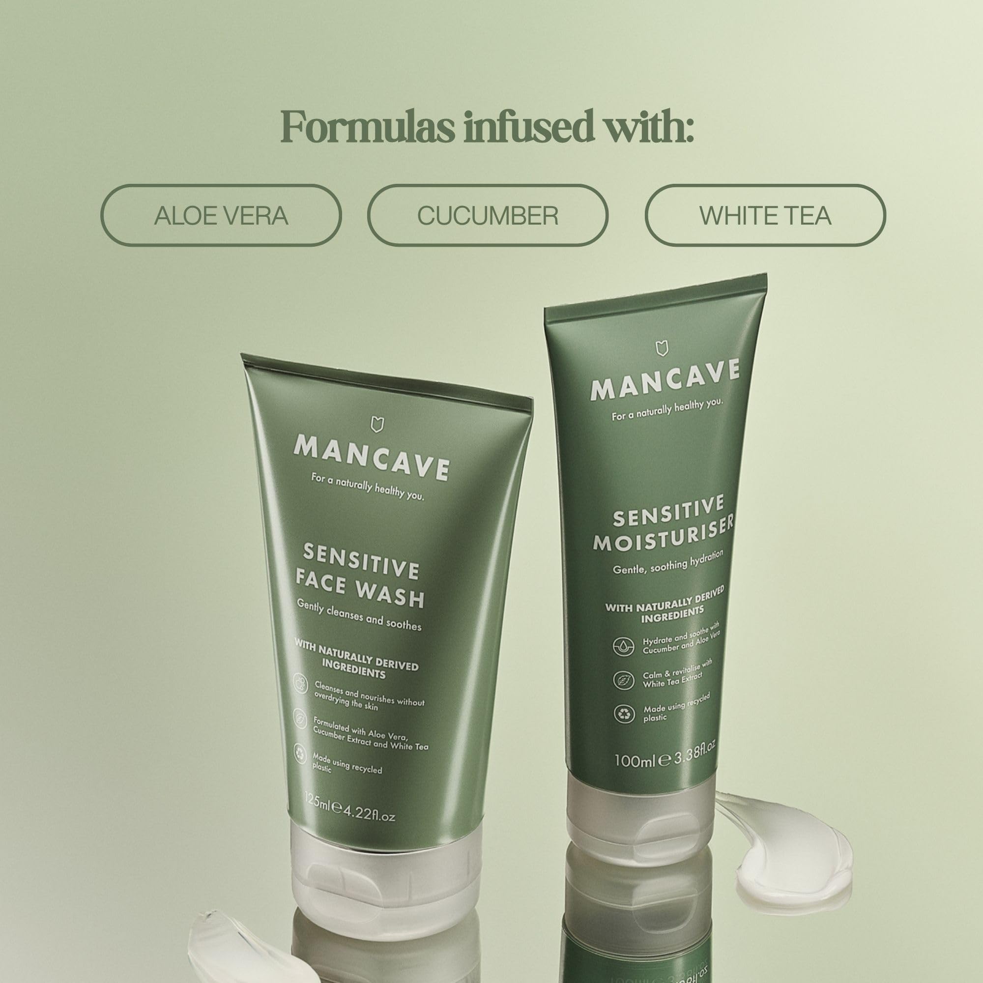 ManCave Sensitive Skin & Body Gift Set: Face Wash, Moisturiser, and Shower Gel 3