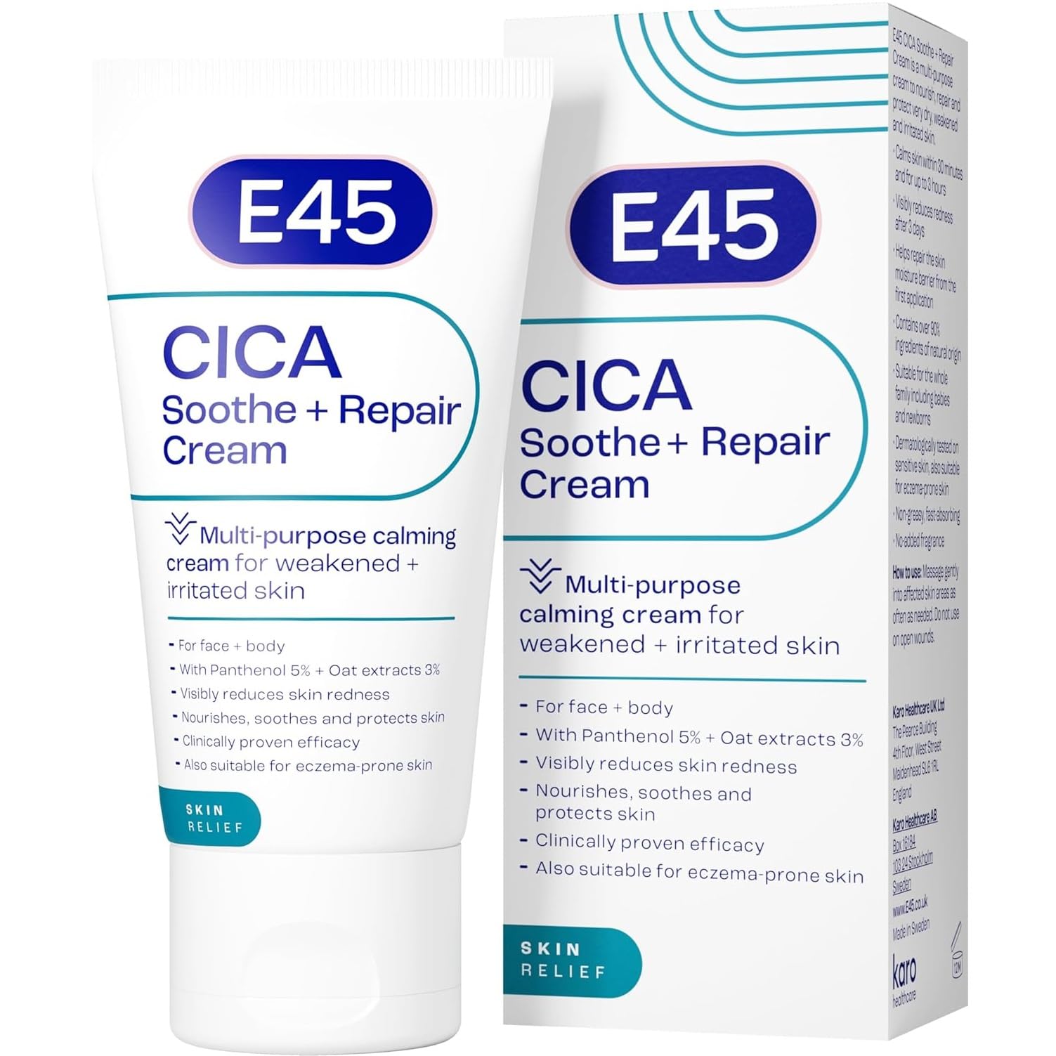 E45 Cica Soothe & Repair Cream for Dry, Sensitive, and Irritated Skin