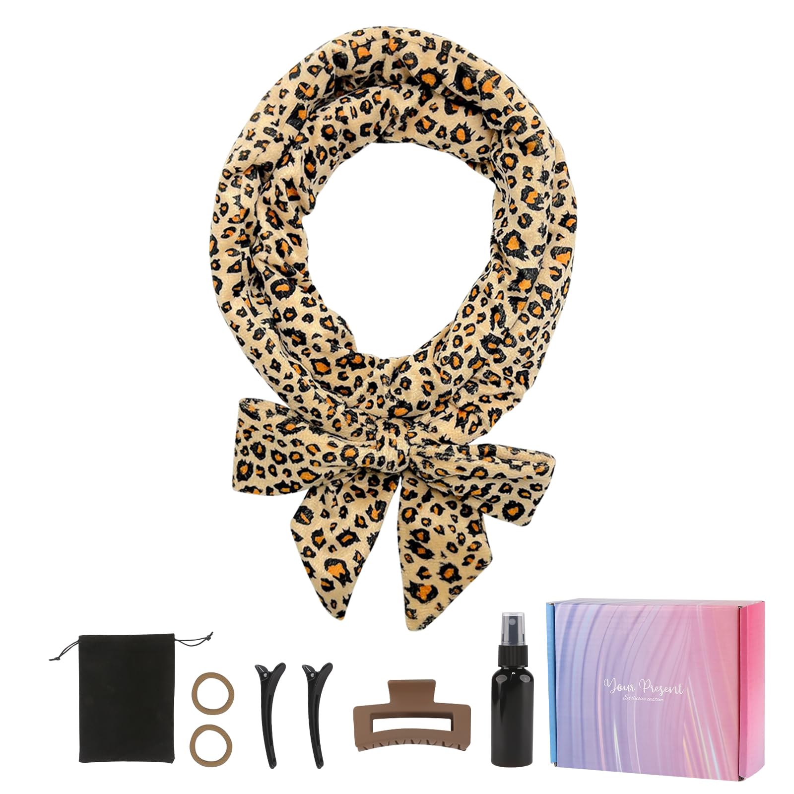 Lafefe 8 PCS Heatless Curlers Headband Set for Effortless Salon-Level Waves