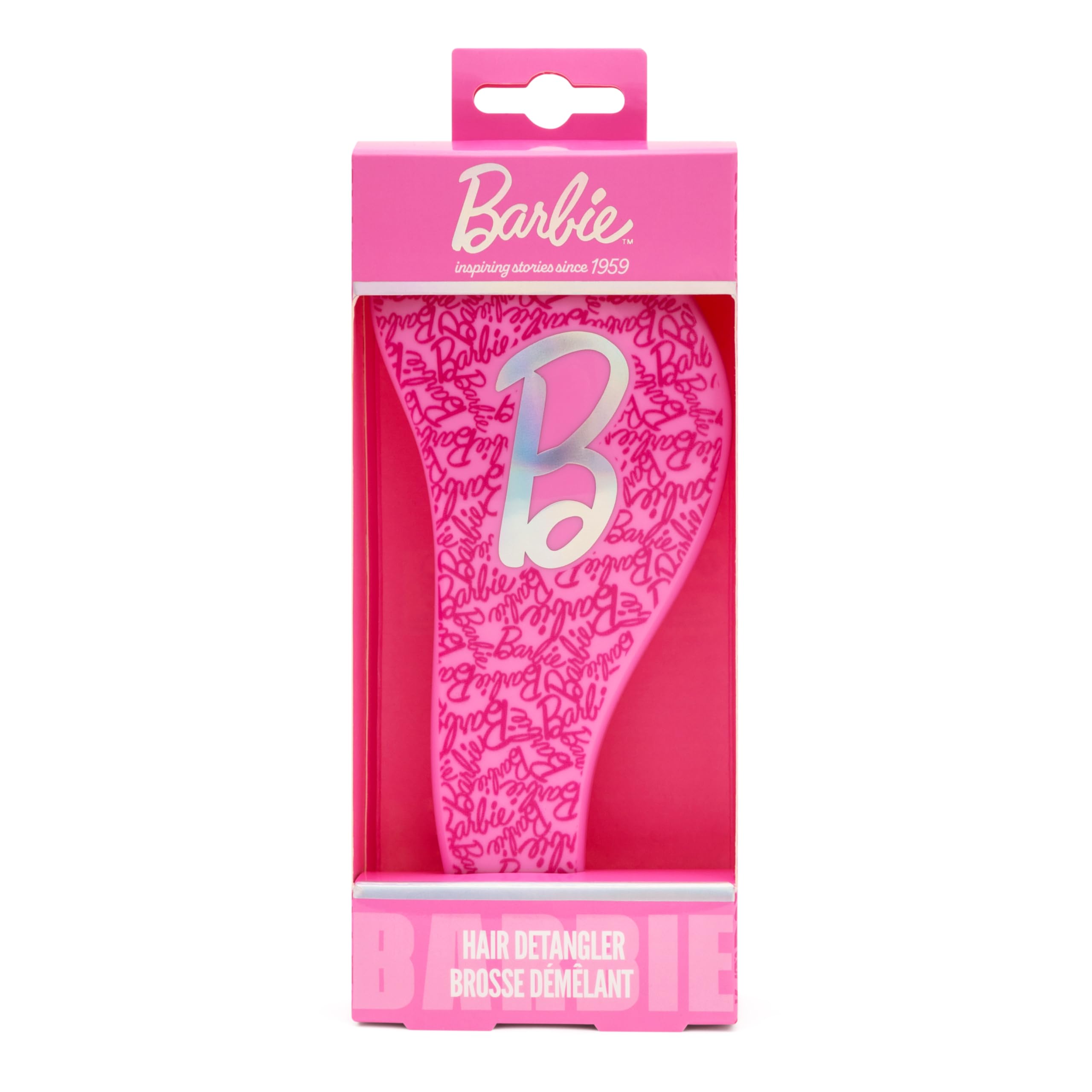 Barbie Hair Detangler Brush with Softly Curved Handle and Gold Detail