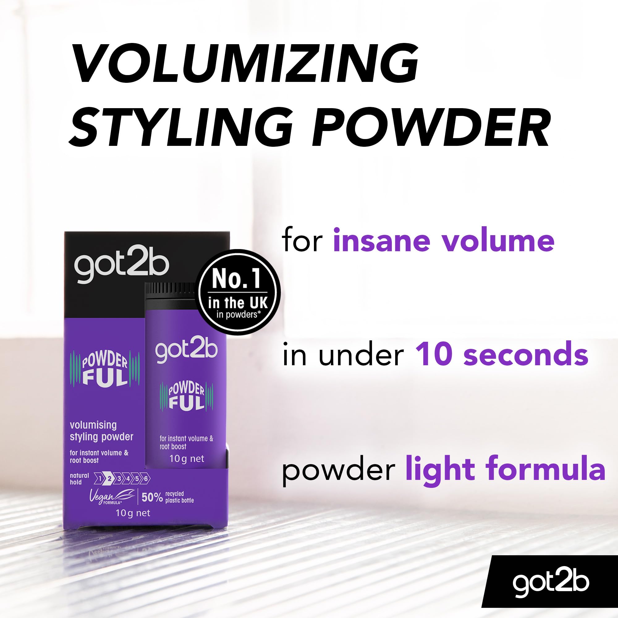 got2b POWDERful Volumising Styling Powder for Instant Root Boost and Natural Hold (10 g) 3