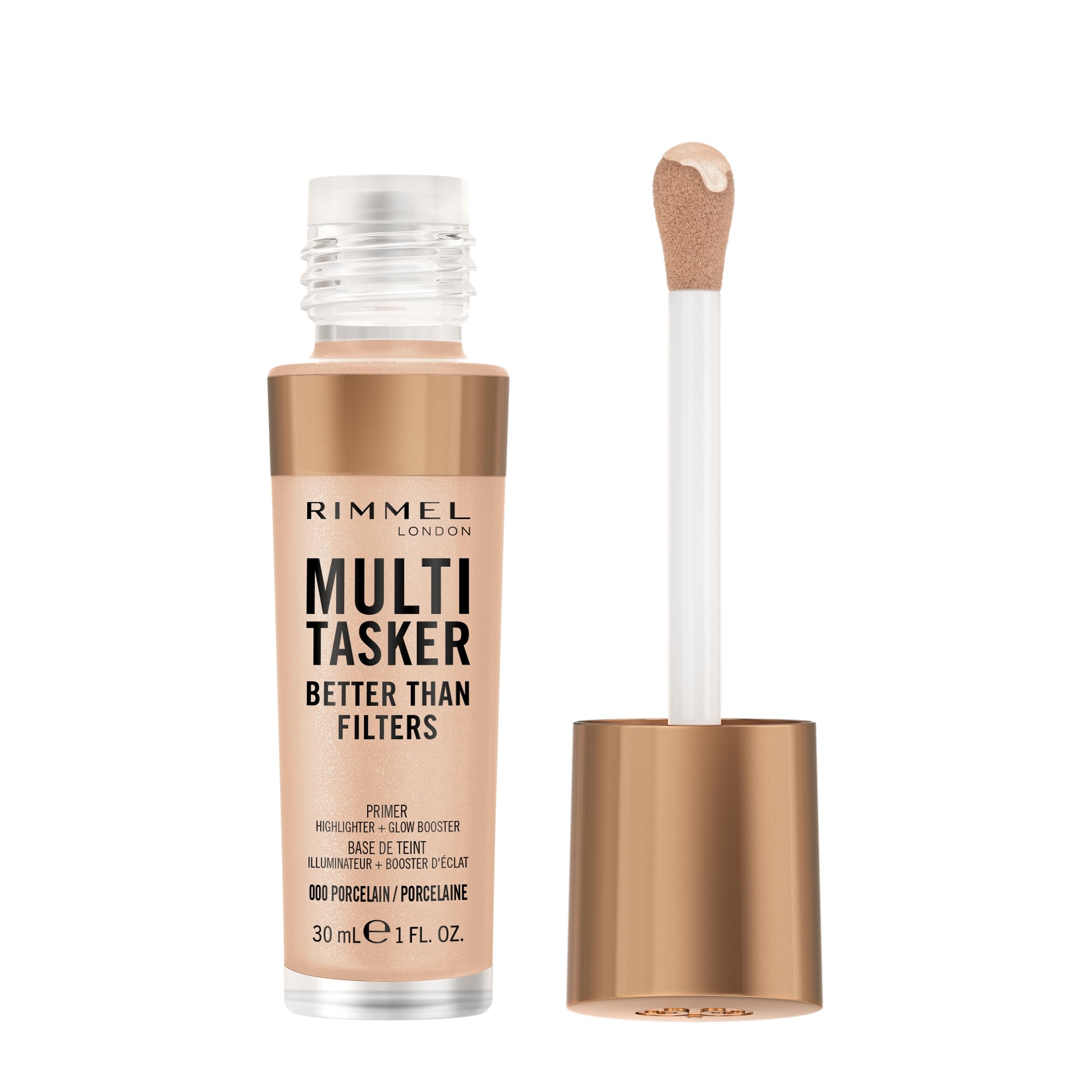 Rimmel Multi Tasker Better Than Filters 3 in 1 Primer, Glow Booster & Highlighter, 000 Porcelain, 30ml