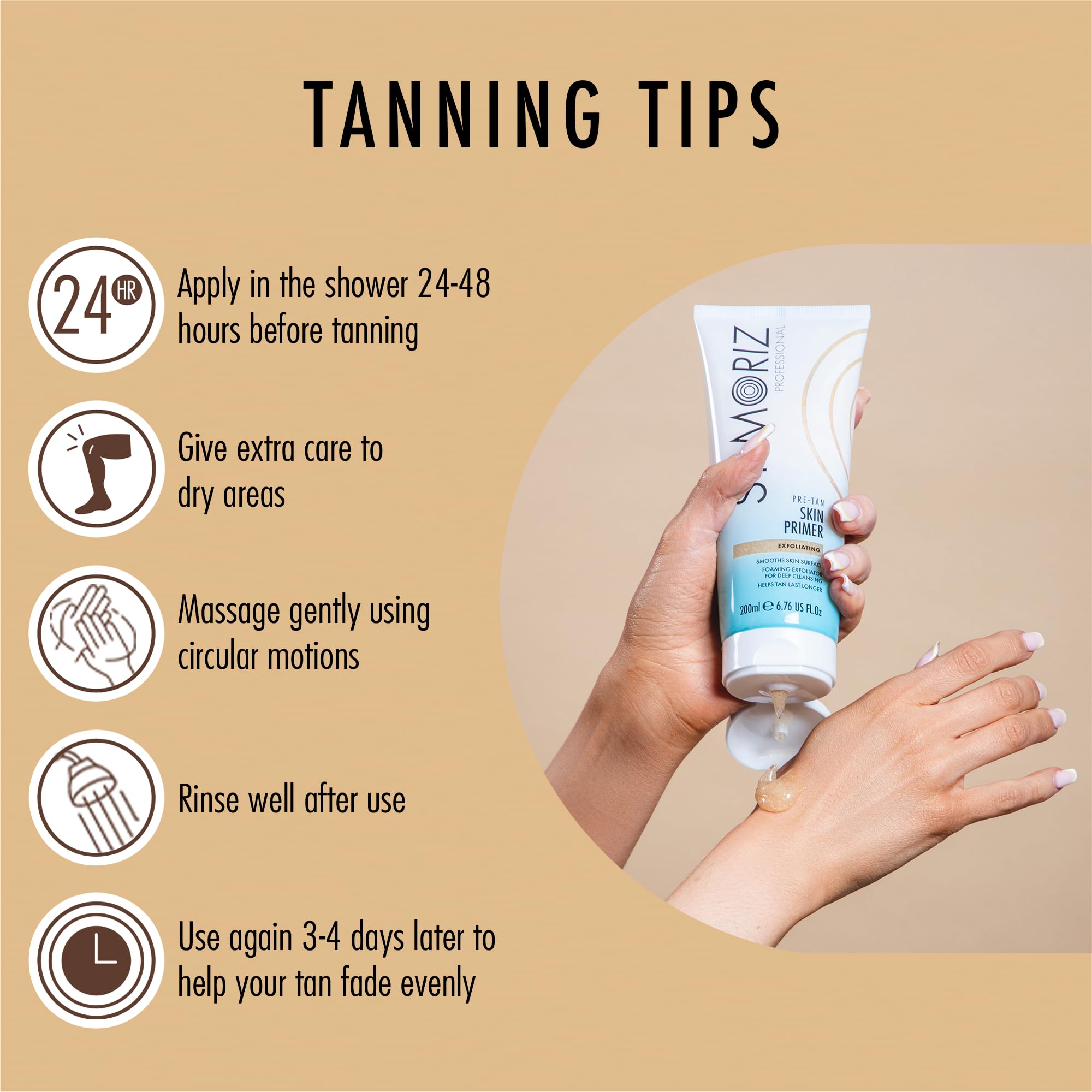 St. Moriz Professional Pre-Tan Skin Primer Exfoliating Body Scrub for Fake Tan Prep 5