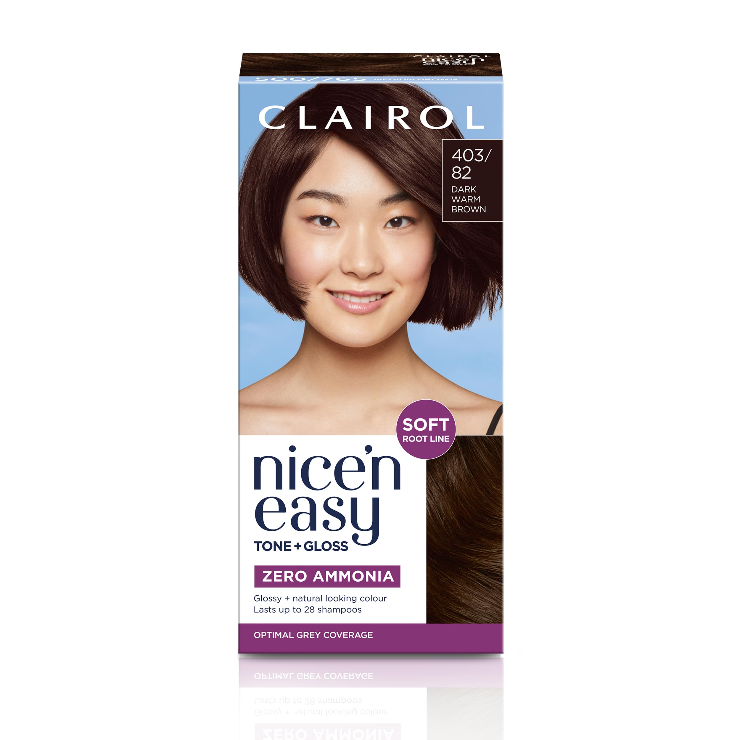 Clairol Nice'n Easy Tone+Gloss Semi-permanente Haarfarbe – 403/82 Dunkelwarmbraun