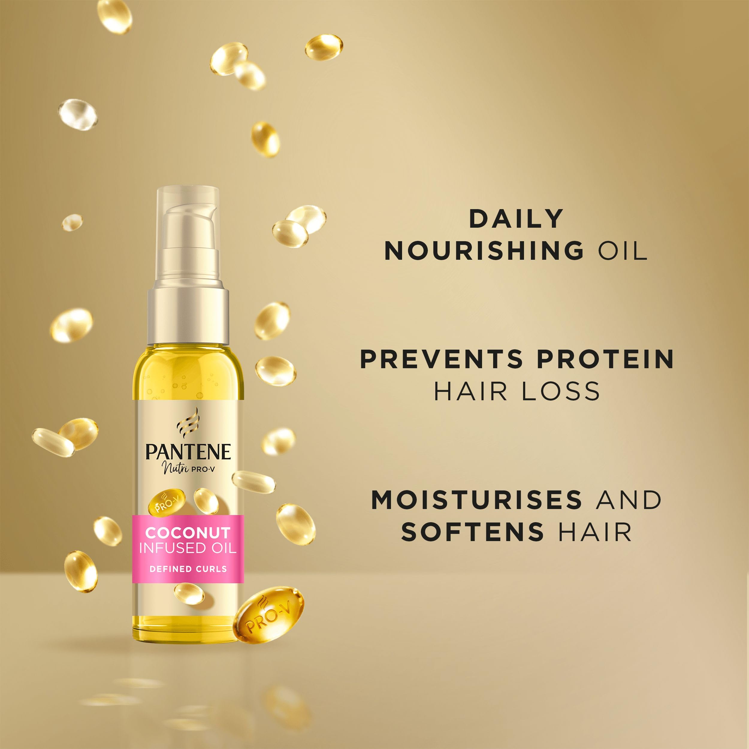 Pantene Pro-V Defined Curls Coconut Infused Hair Oil 100ml for Frizzy Hair 4