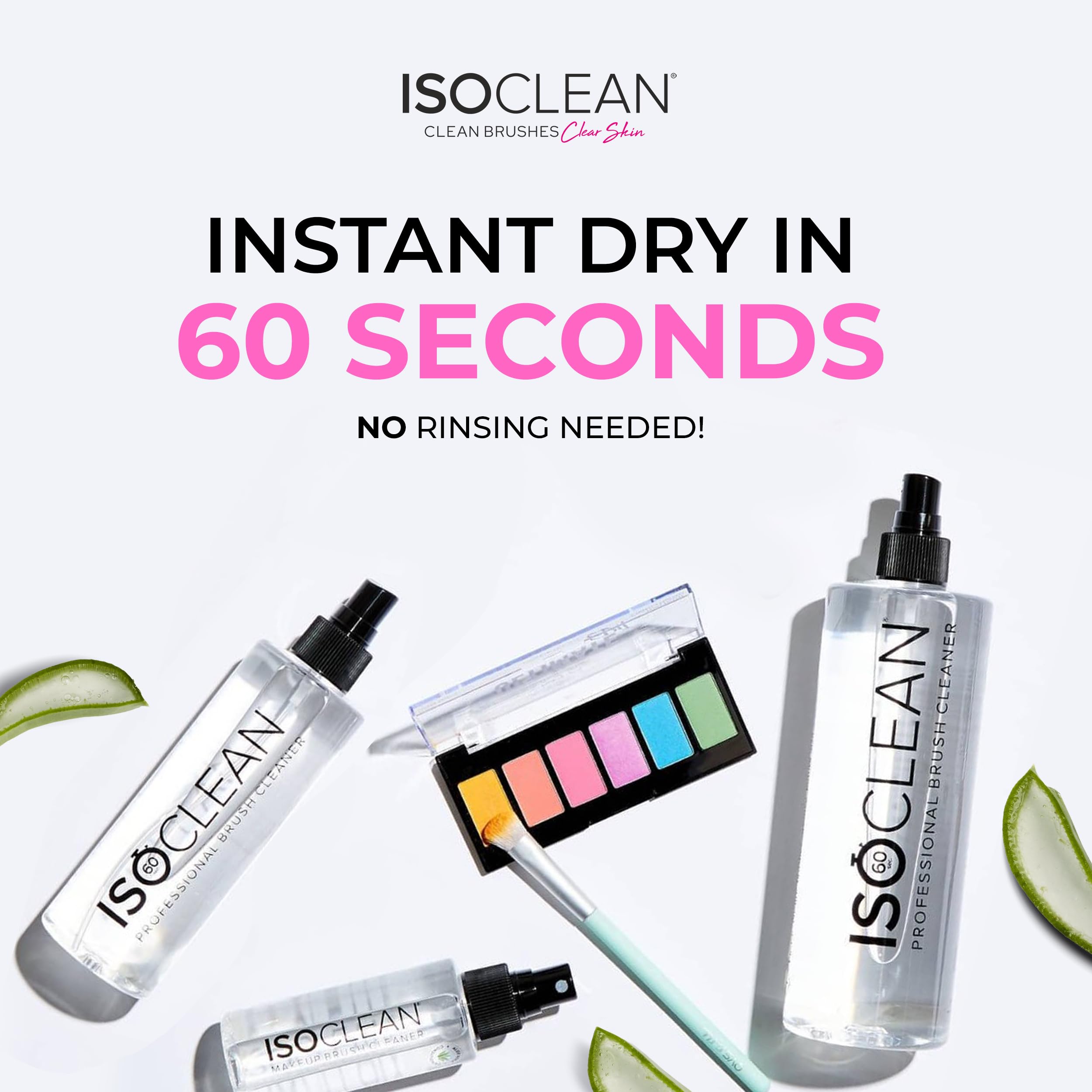 ISOCLEAN Liquid Makeup Brush Cleaner with Spray Top - Fast Drying Formula