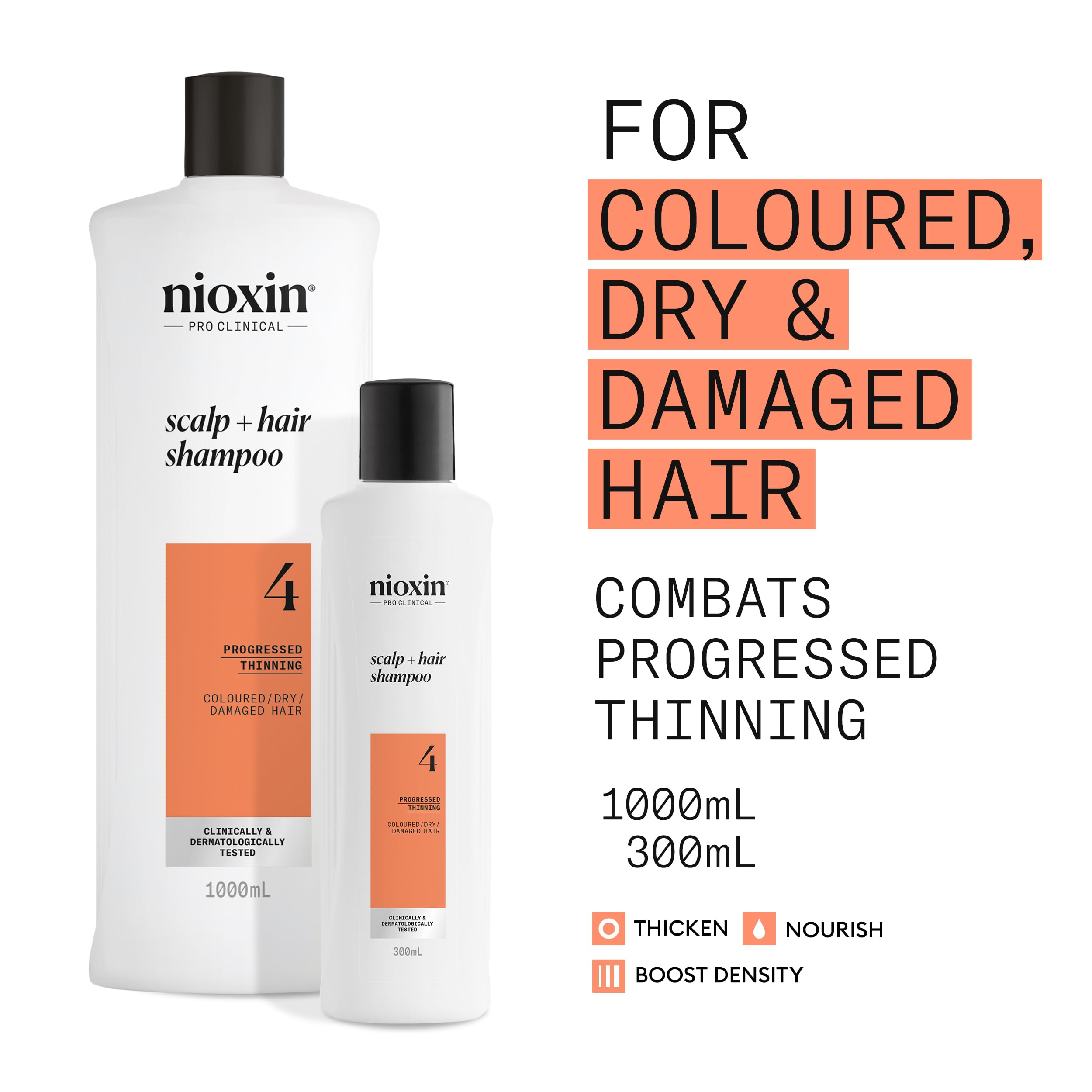 Nioxin System 4 Kopfhaut- und Haarshampoo – Verdickendes Shampoo für coloriertes Haar