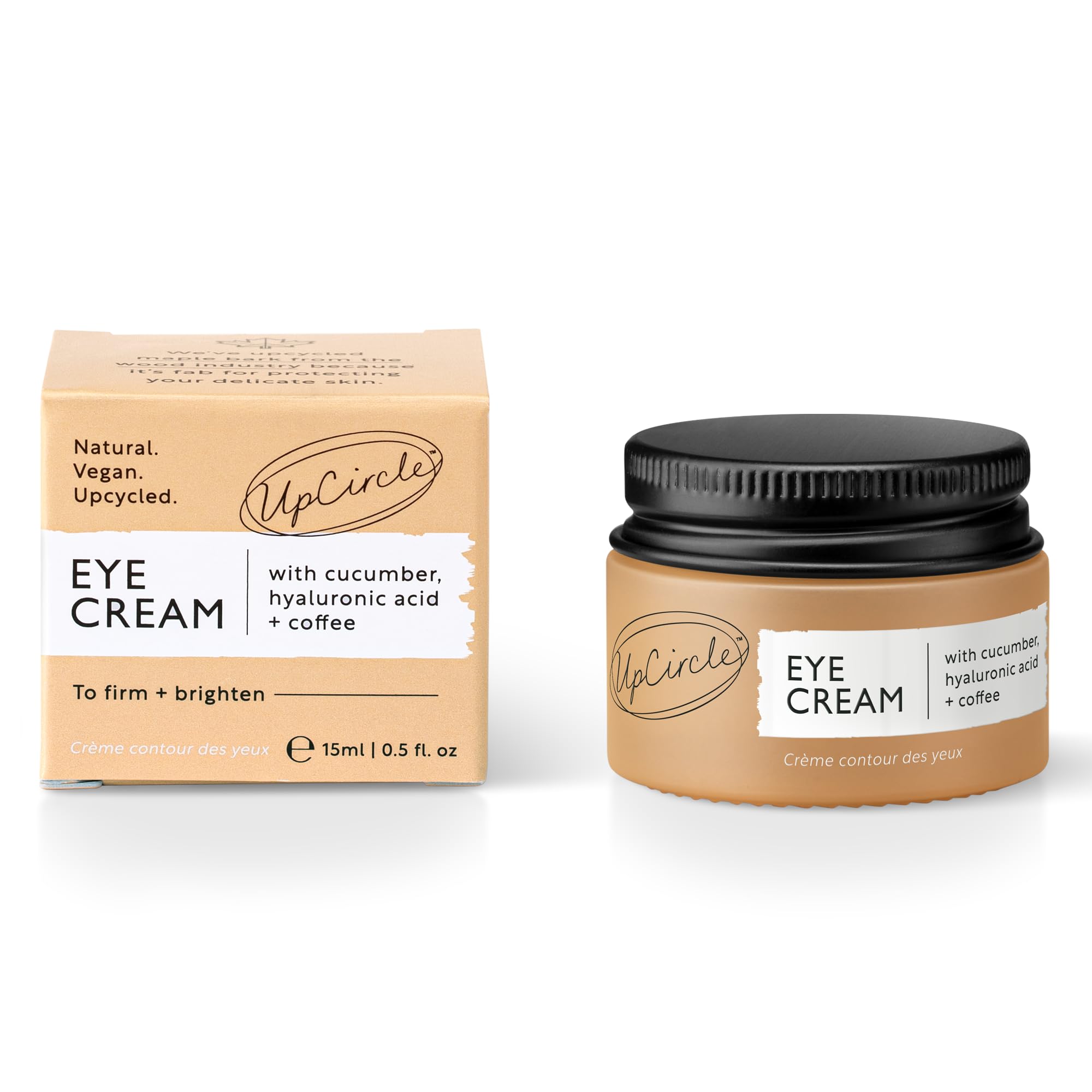 UpCircle Eye Cream with Coffee and Hyaluronic Acid for Dark Circles, Wrinkles & Puffiness 15ml