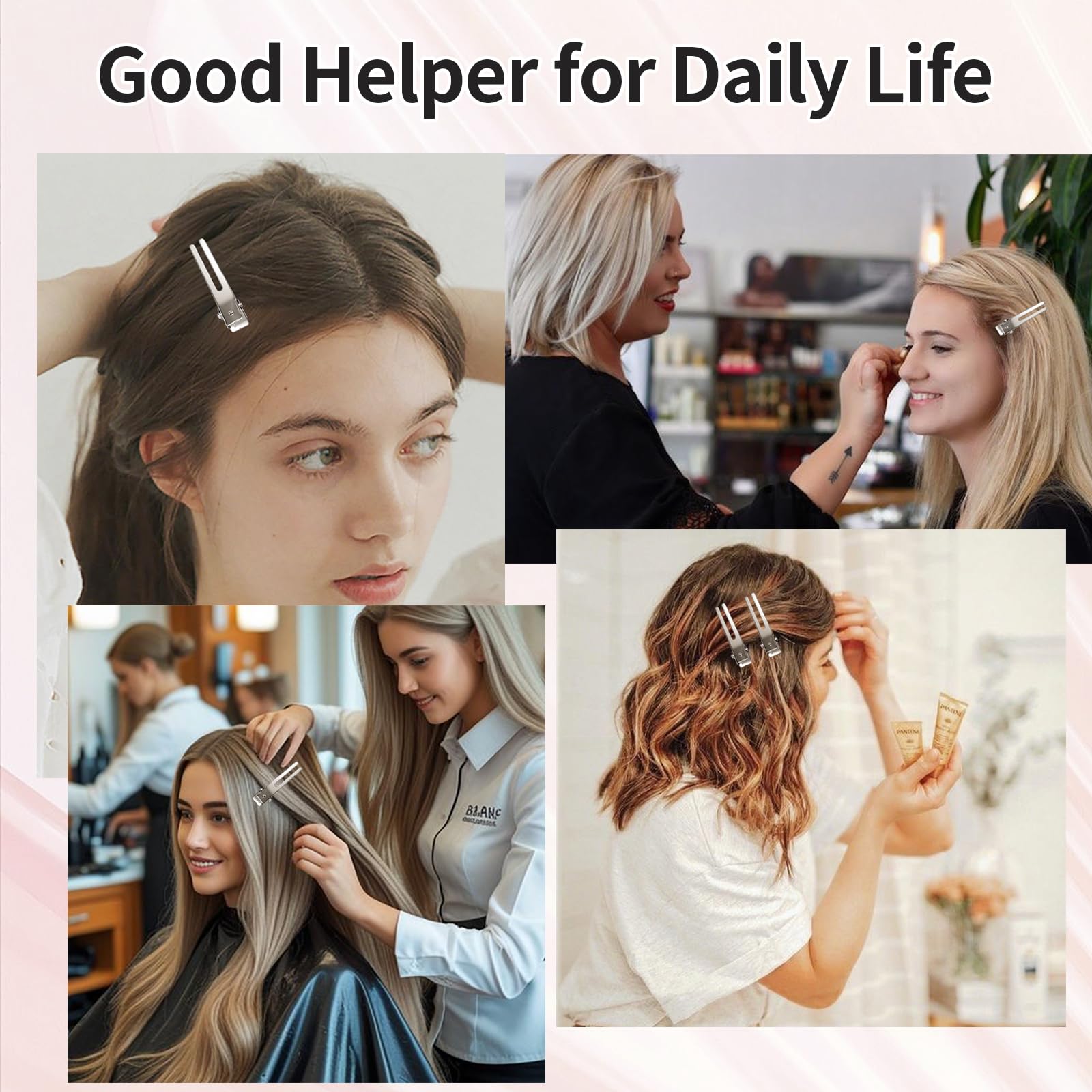 MOXYOY 25 PCS Silver Alligator Hair Clips for Styling - Rustproof Metal Duck Bill Clips 6