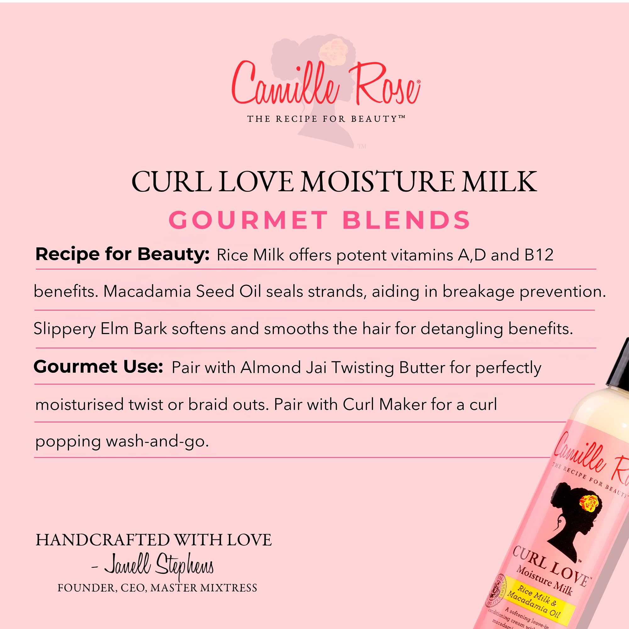 Camille Rose Curl Love Moisture Milk Leave-In Conditioning Cream for Curls and Coils 240 ml 4