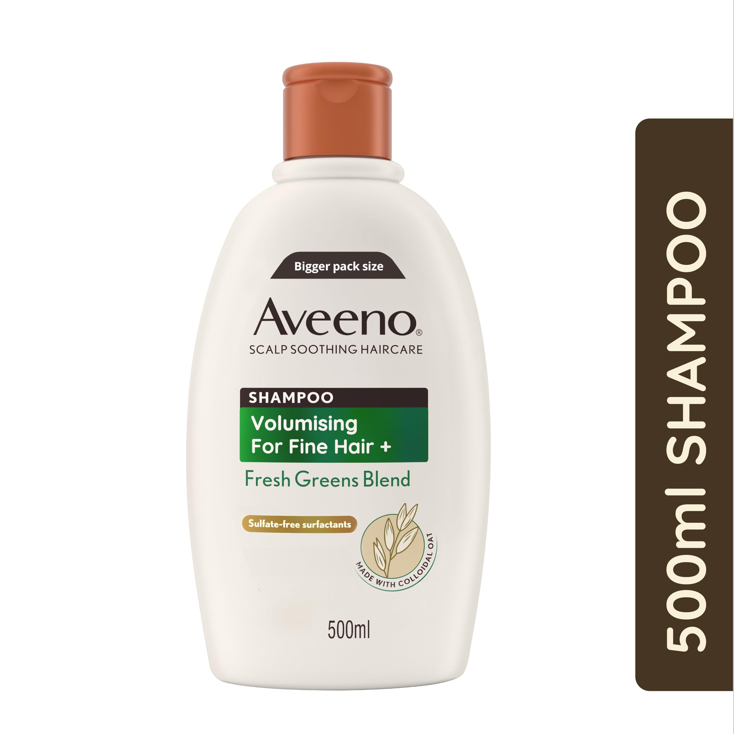 Aveeno Scalp Soothing Volumising Shampoo, Fresh Green Blend, 500ml