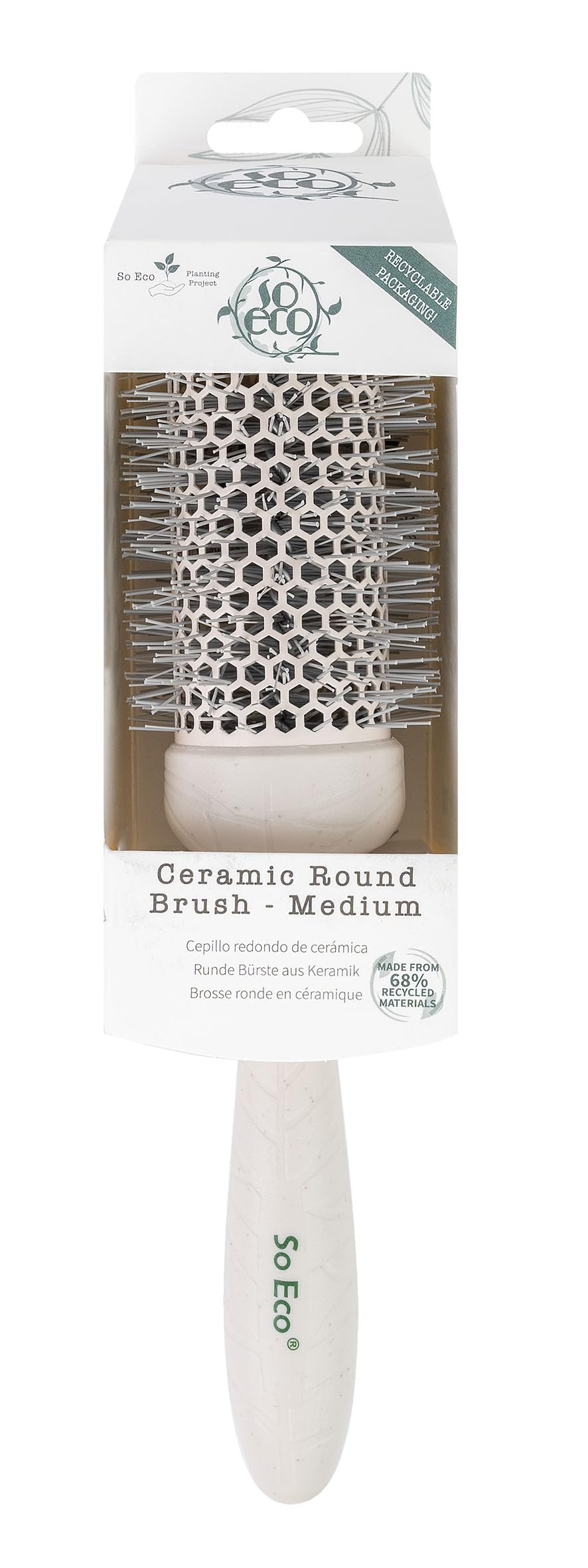 So Eco Medium 43mm Thermo Ceramic Round Brush for Volumising & Sleek Styling 1