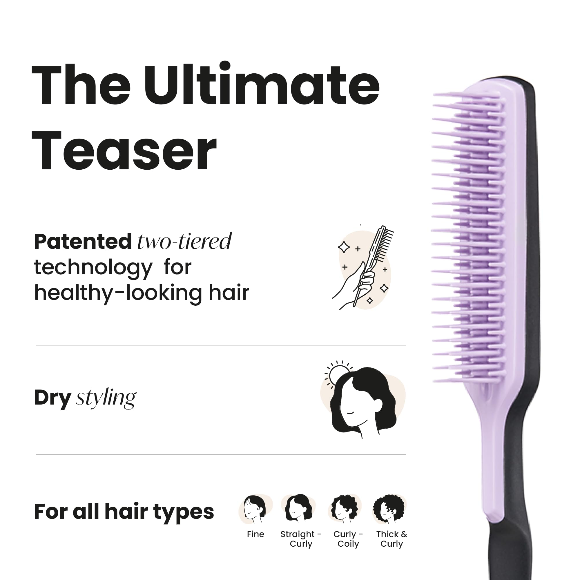 Tangle Teezer The Ultimate Volumizer Hairbrush for All Hair Types & Backcombing 6