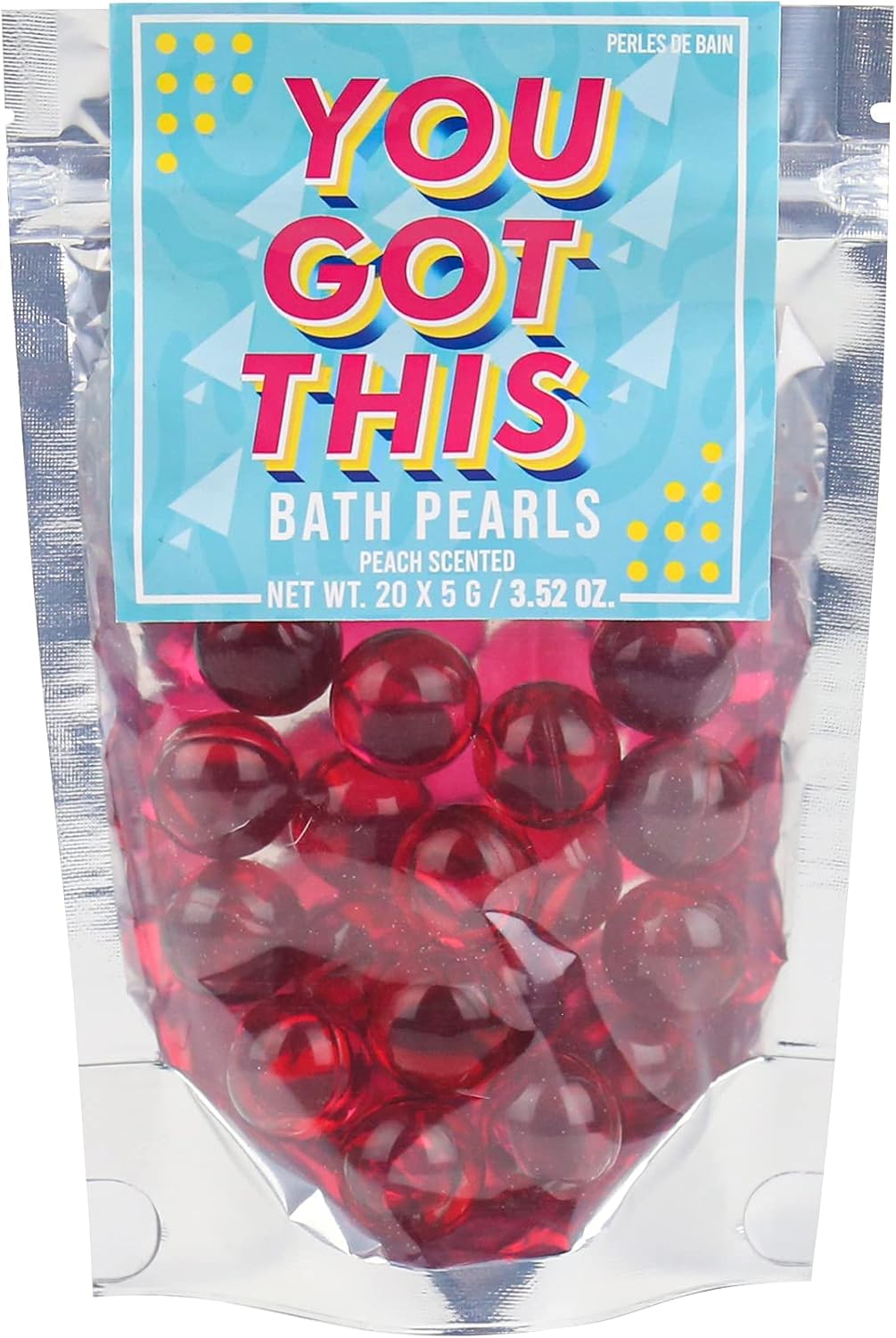 Gift Republic You Got This Bath Pearls, 20-Pack Peach Scent with Moisturizing Oil