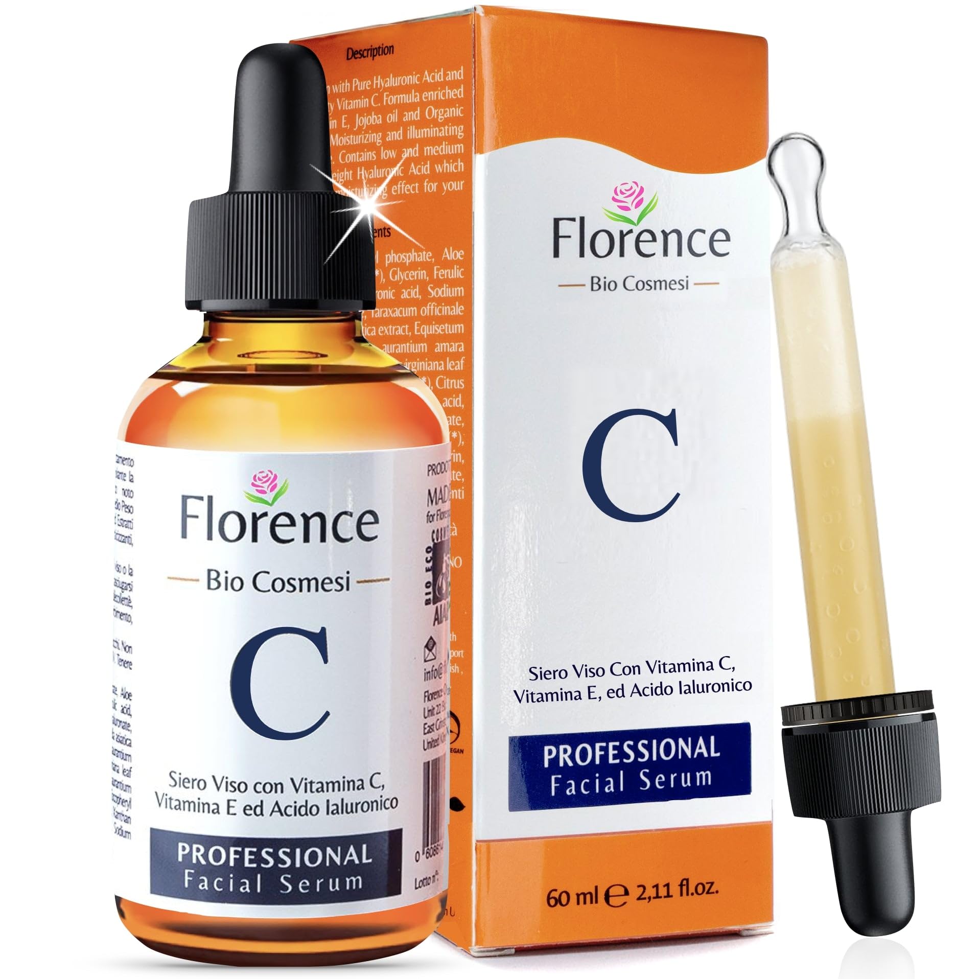 Lanadore Advanced Organic Vitamin C Serum with Hyaluronic Acid for Face & Eye Contour (2.11oz)