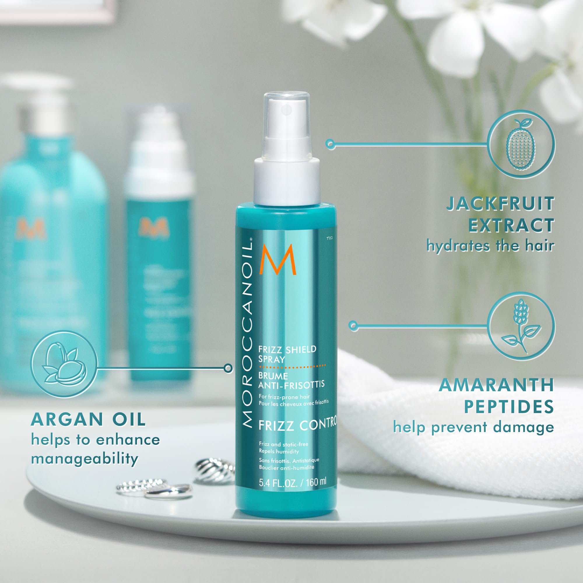Moroccanoil Frizz Shield Styling Spray for Heat-Activated Frizz-Free Blowouts