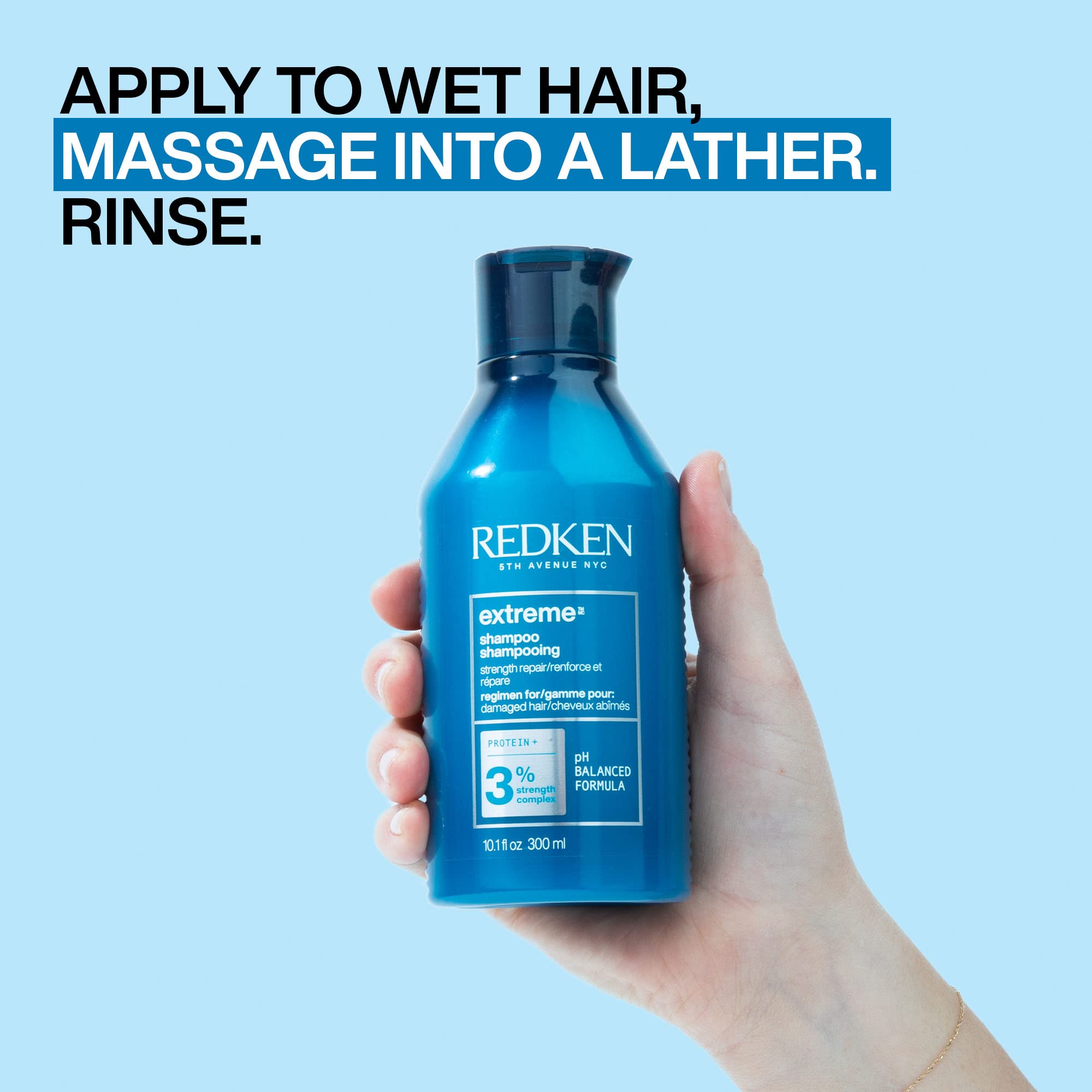 REDKEN Extreme Shampoo for Damaged Hair: Repairs Strength and Adds Flexibility, 300 ml 5