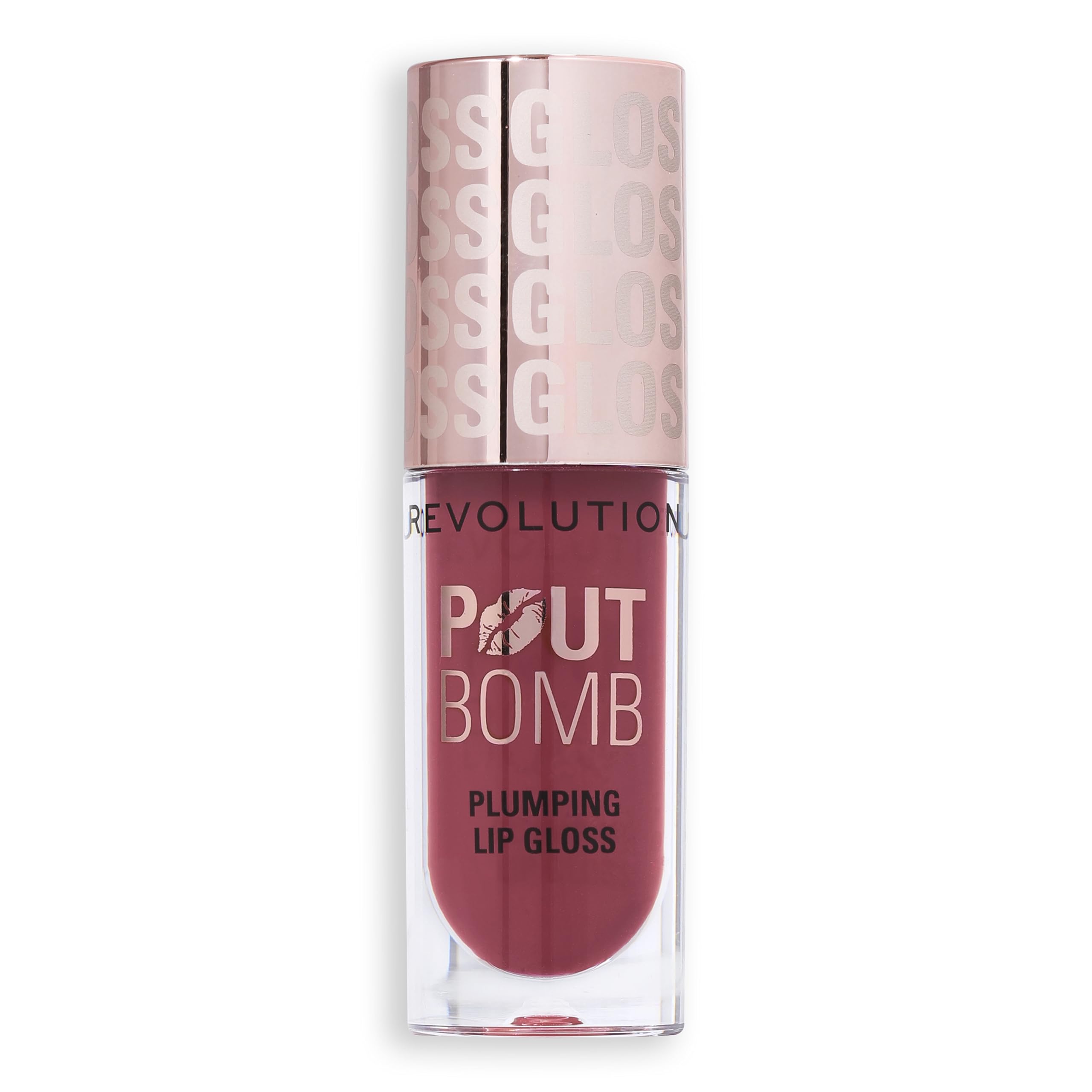 Revolution Beauty Pout Bomb Plumping Lip Gloss in Wild Mauve Pink with Hyaluronic Acid