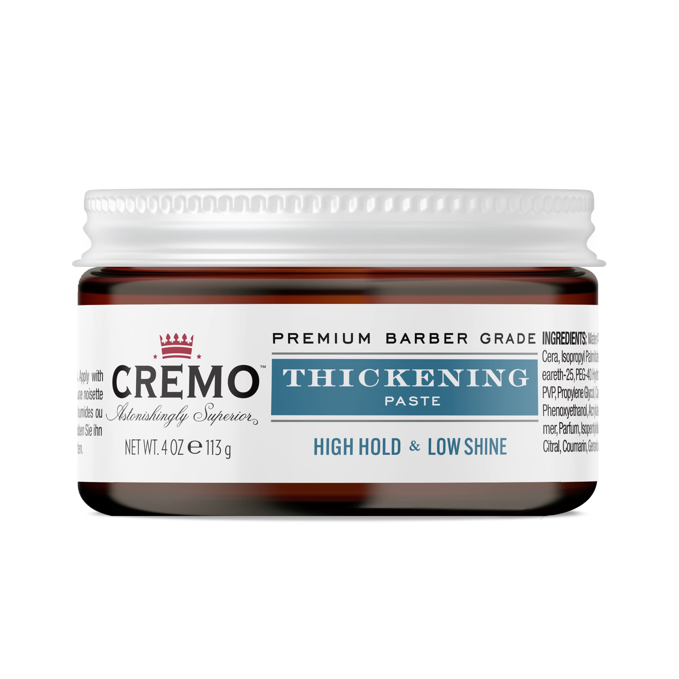 Cremo Thickening Hair Styling Paste for Men, High Hold Low Shine, 113 g 6