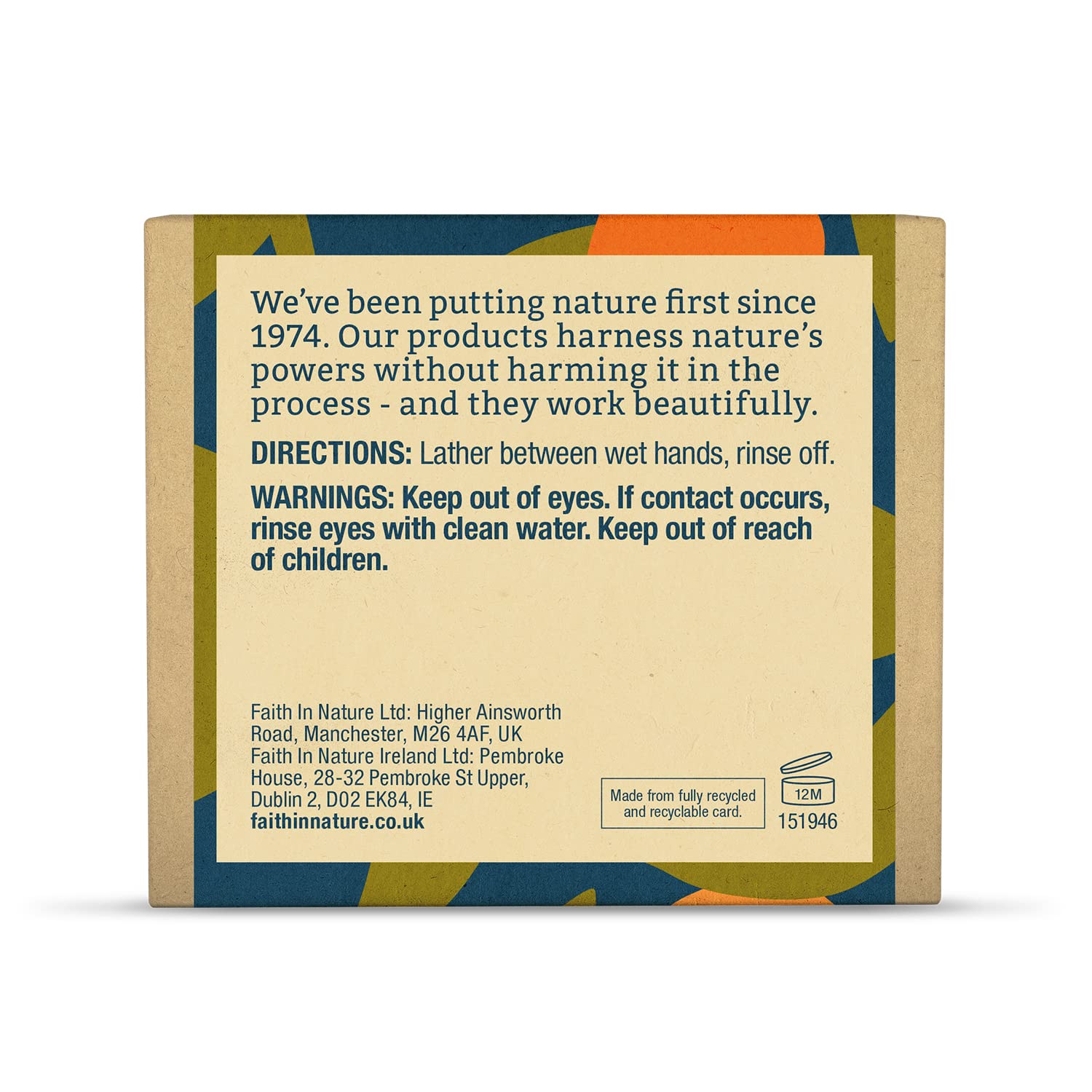 FAITH IN NATURE Natural Orange Hand Soap Bar, Detoxifying, Vegan & Cruelty Free, 100g