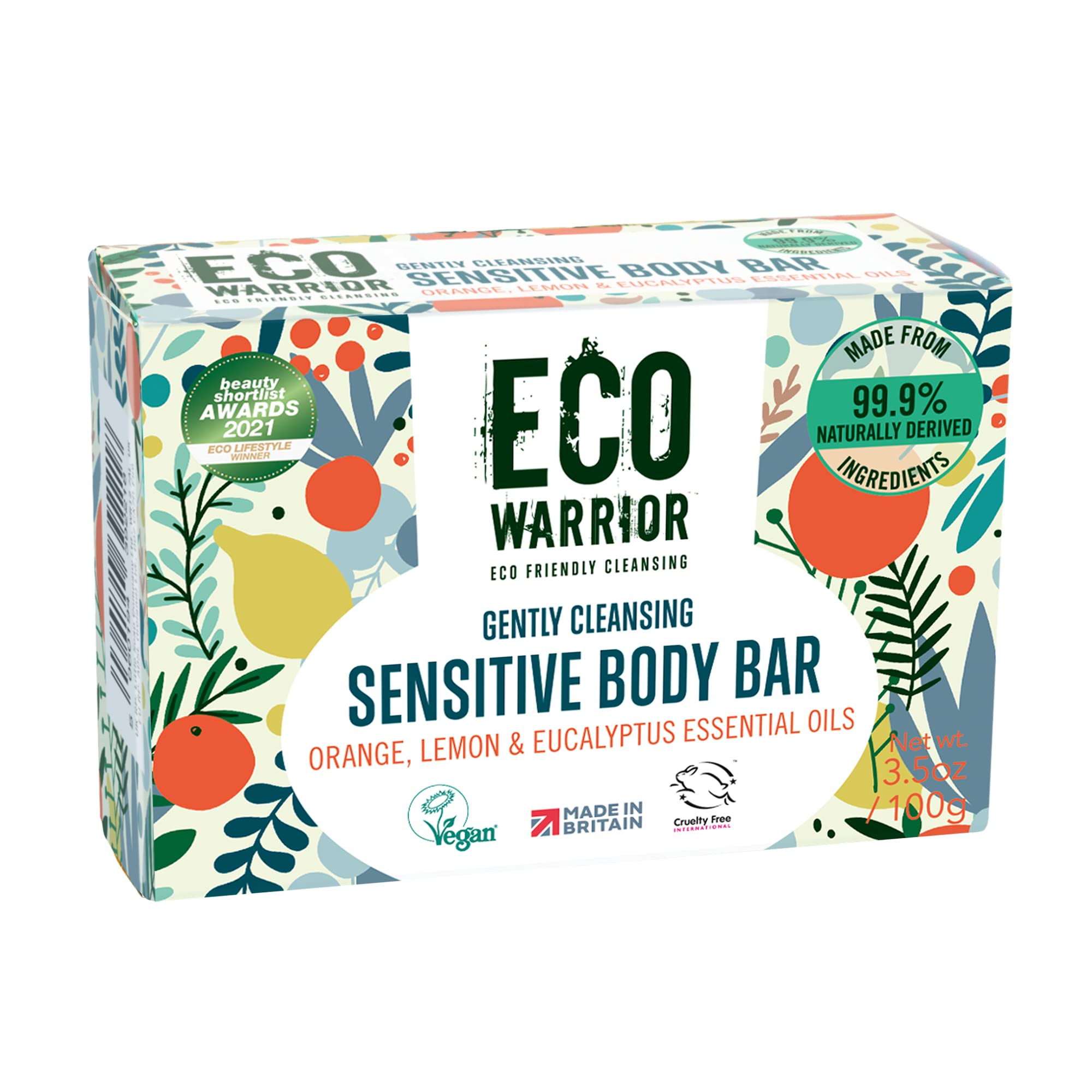 Eco Warrior Seife für empfindliche Körperhaut | Vegan, tierversuchsfrei, natürlich, umweltfreundlich