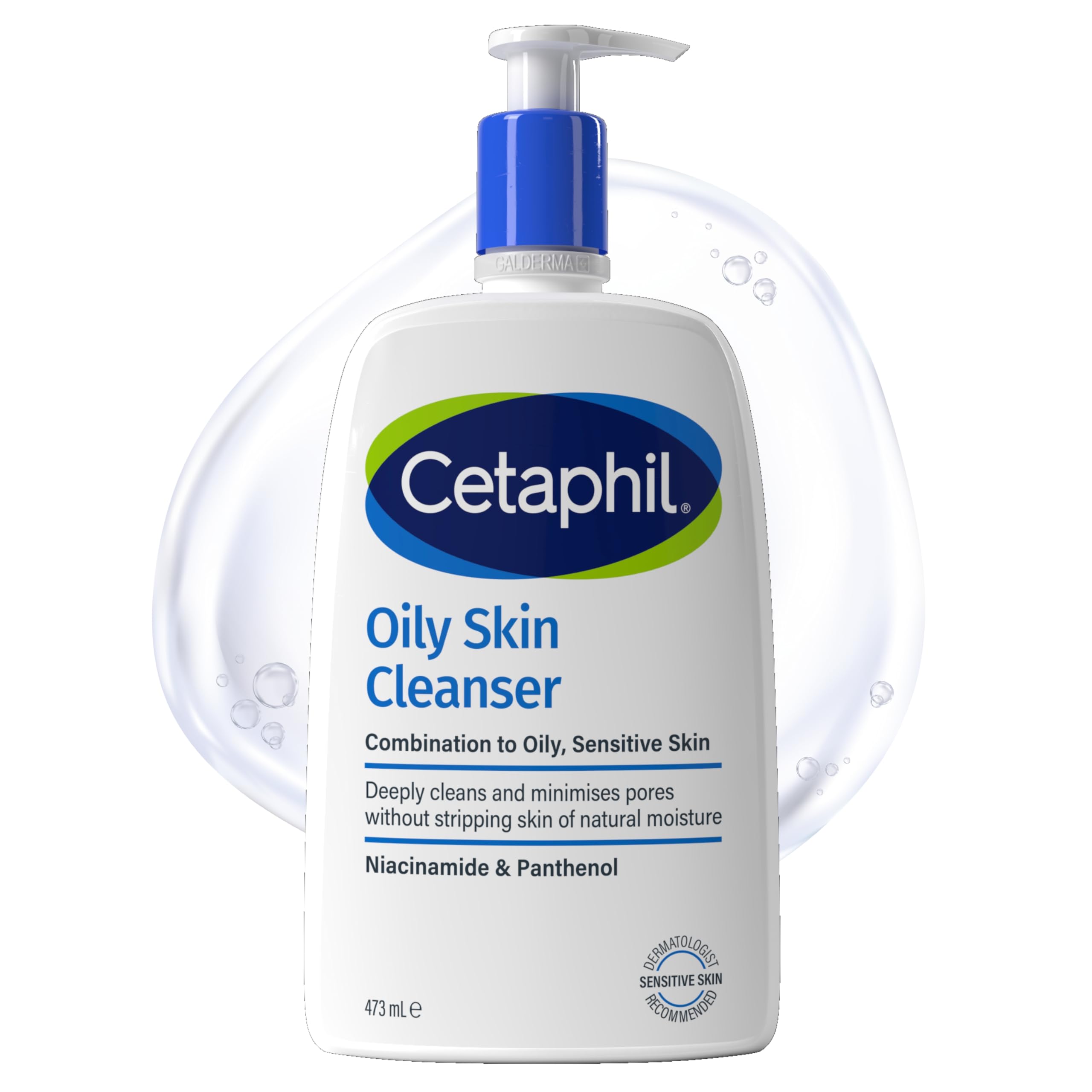Cetaphil Oily Skin Cleanser 473ml Face Wash for Combination to Oily Sensitive Skin