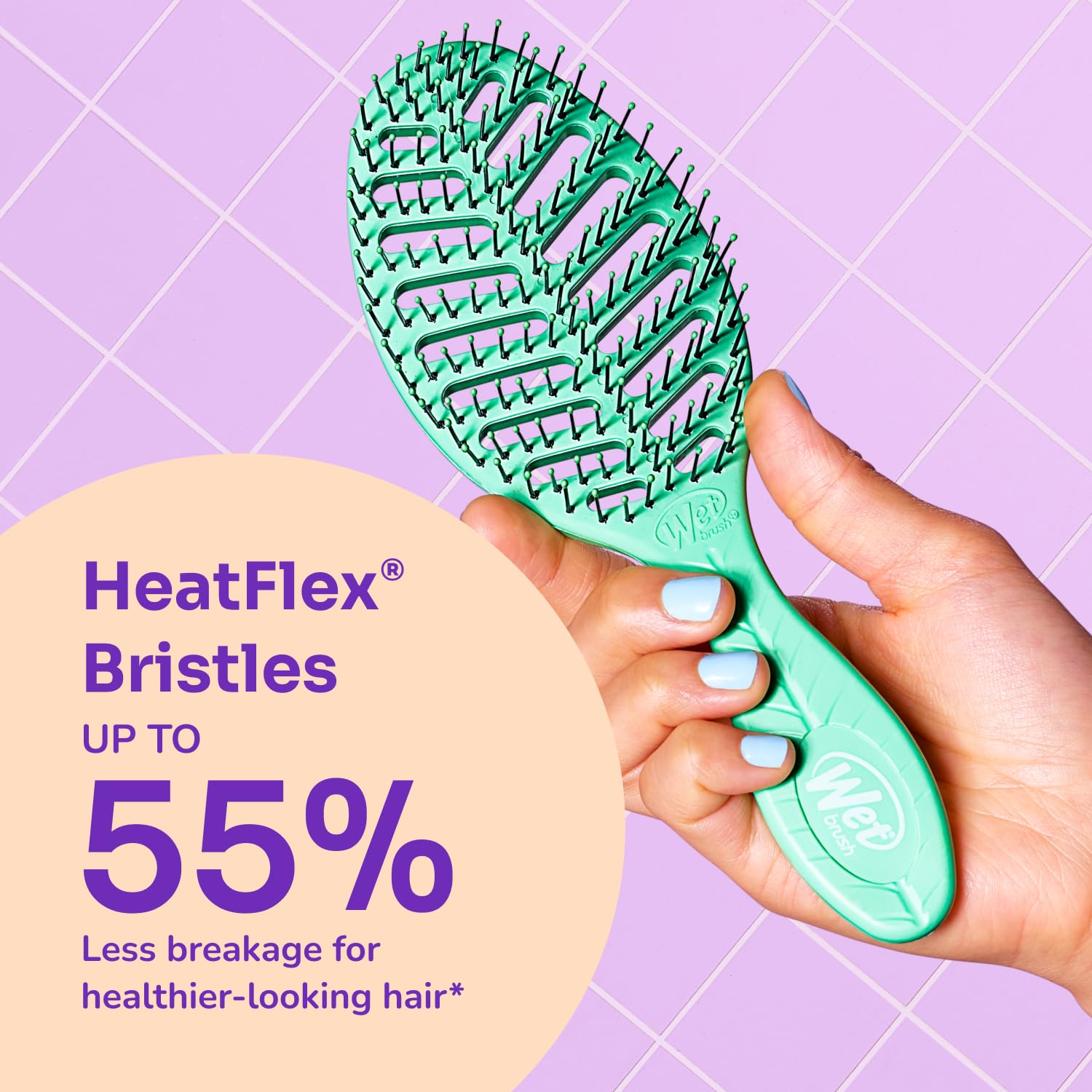 Wet Brush Go Green Speed Dry Detangler with HeatFlex Bristles for Faster Drying 5