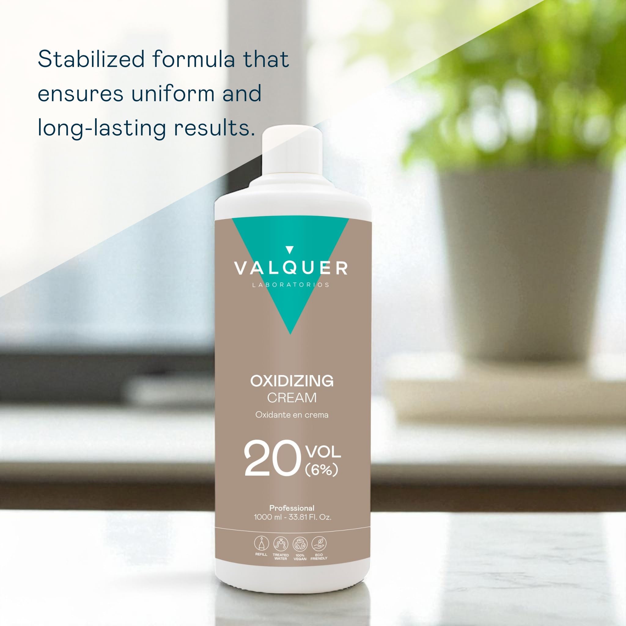 VALQUER Stabilized Hydrogen Peroxide Cream 20 Volume 6% Oxidizer for Permanent Hair Color 5