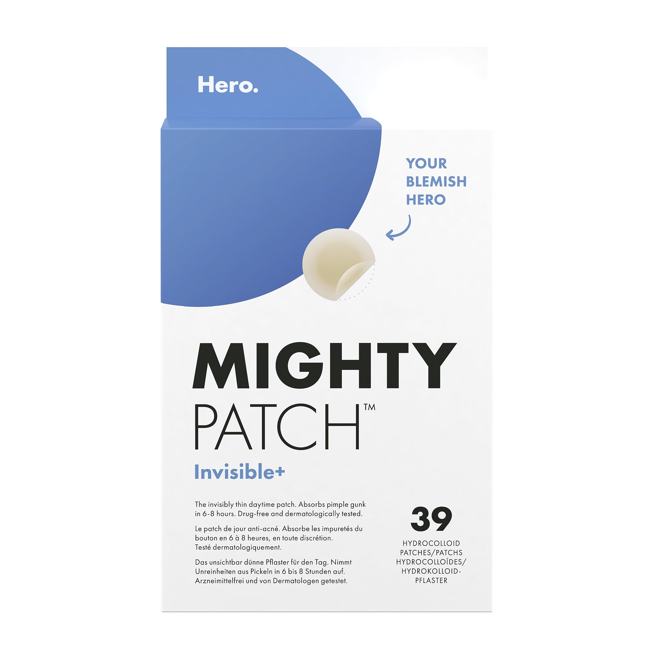 Hero Cosmetics Mighty Patch Invisible+ Daytime Acne Spot Patches, 39 Pimple Patches