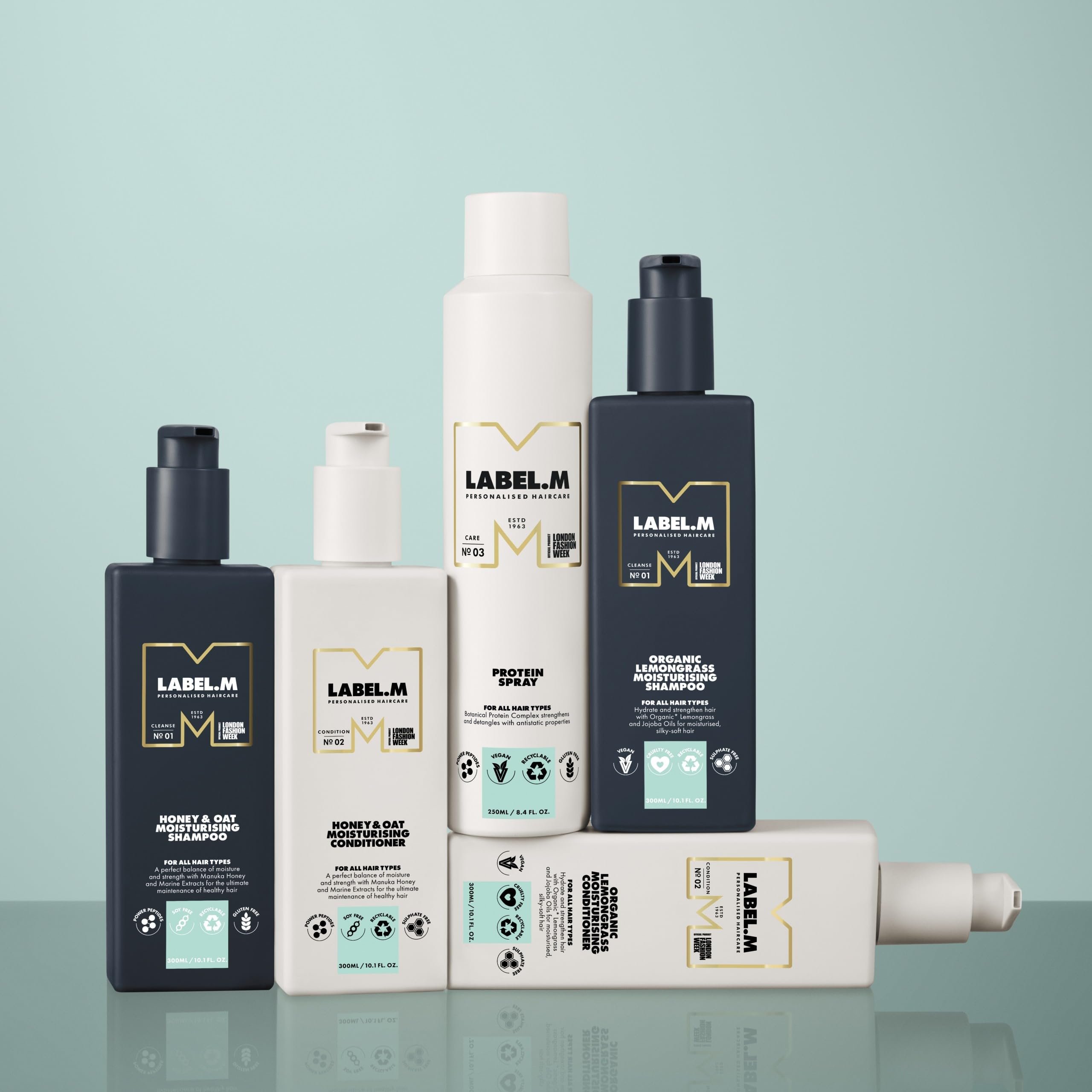 label.m Honey & Oat Moisturising Conditioner 300ml with Recyclable Pump 5