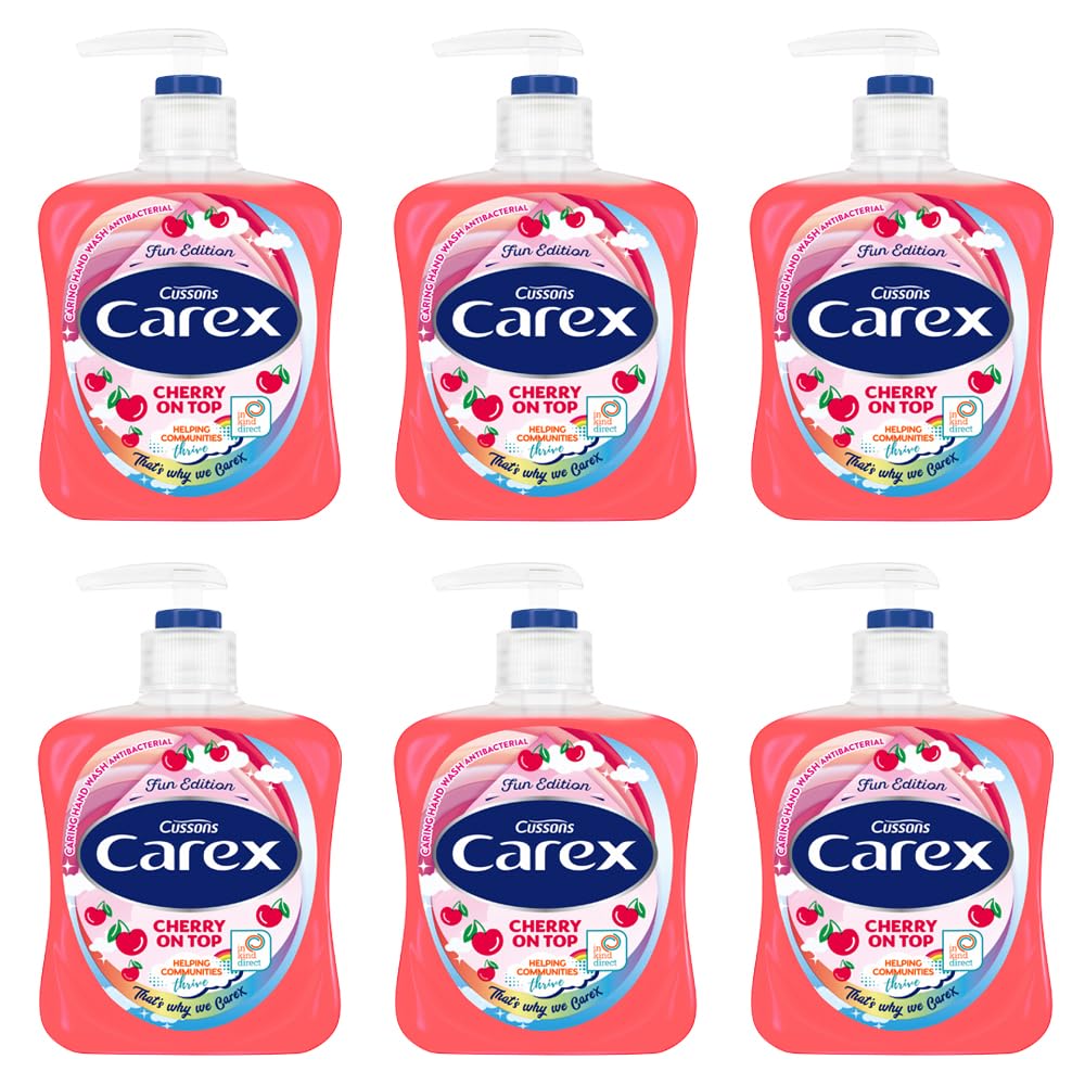 CAREX Cherry On Top Antibacterial Handwash Multipack (6 x 250ml) - Skin Kind Formula